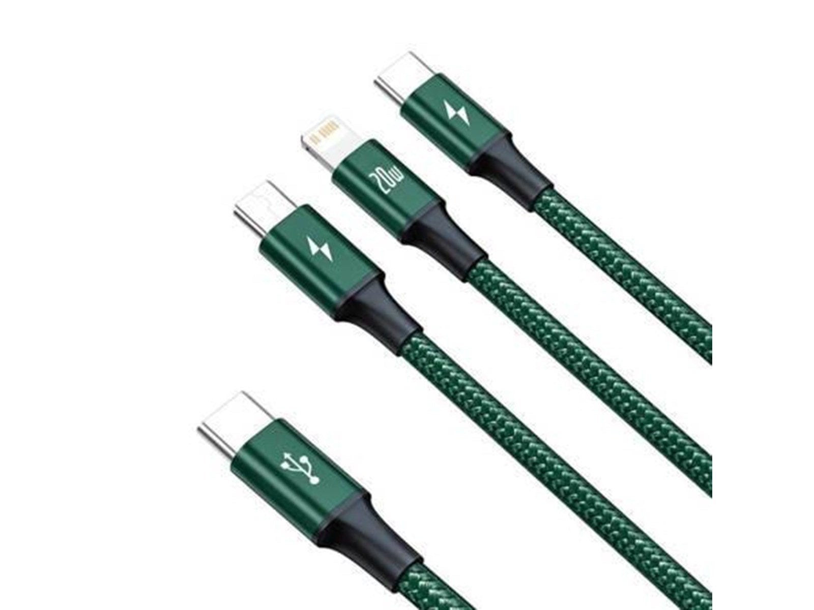 Baseus Rapid Series 3-in-1 cable USB-C For M+L+T 20W 1.5m (Green )