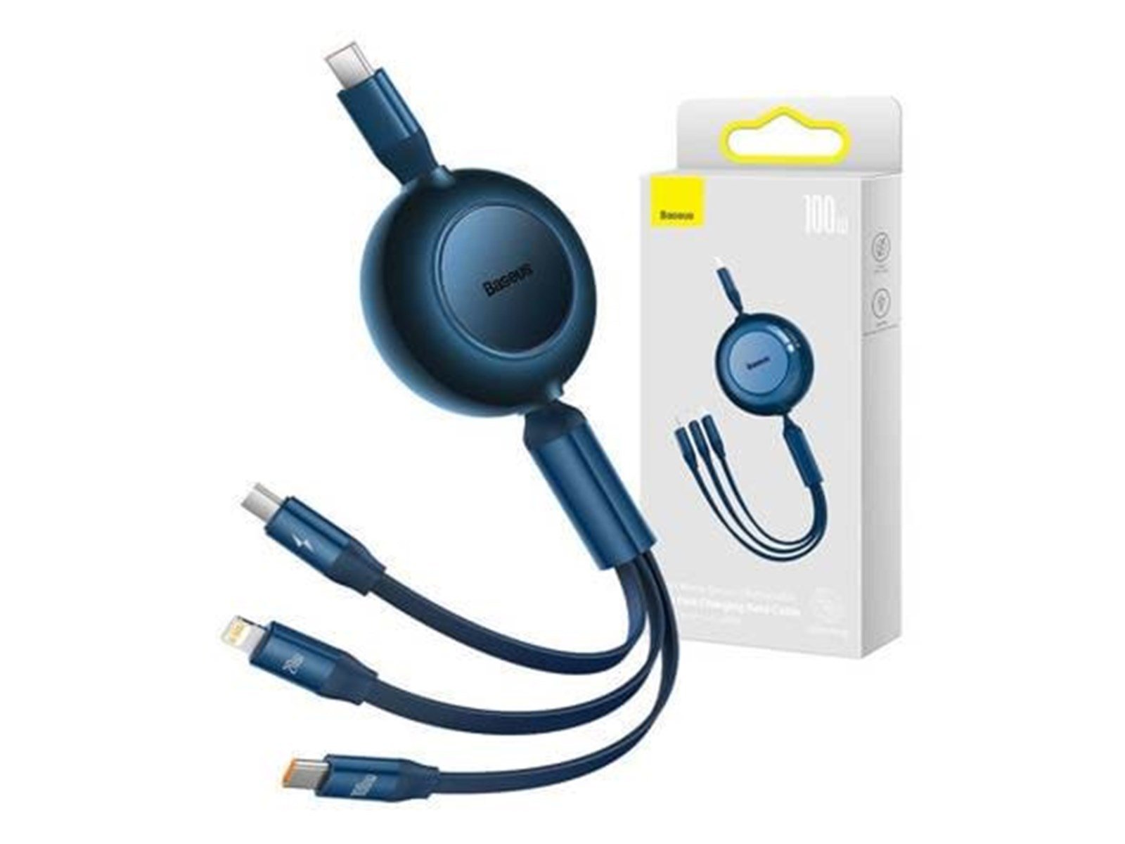 Baseus USB-C 3-in-1 cable  Bright Mirror 4 for micro USB / USB-C / Lightning 100W / 3.5A 1.1m (Blue)