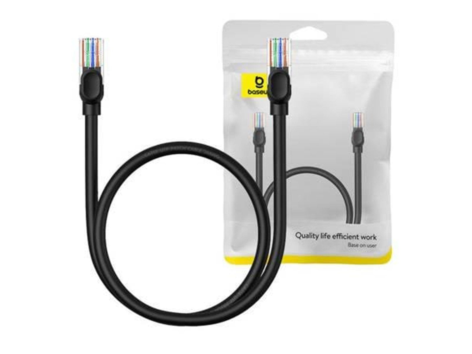 Baseus Ethernet CAT5 0.5m network cable (black) - Schwarz - 0.5 meter