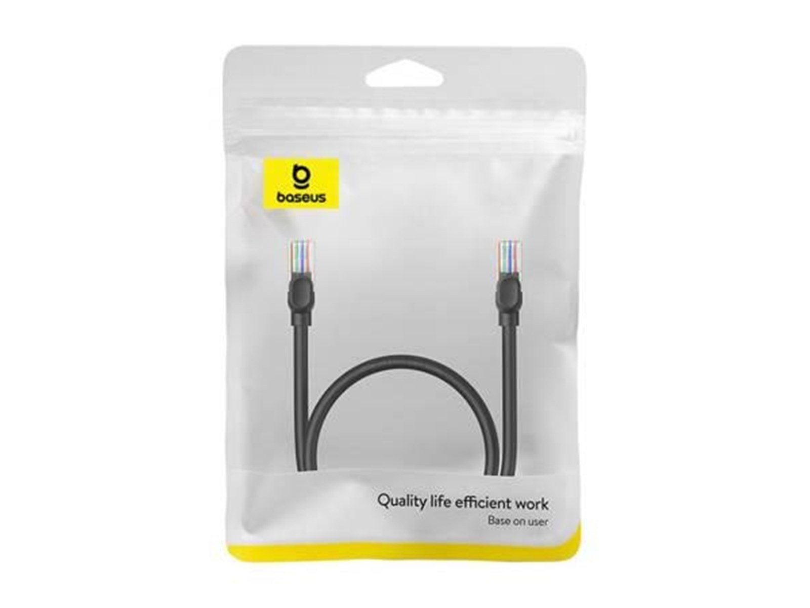 Baseus Ethernet CAT5 0.5m network cable (black) - Schwarz - 0.5 meter