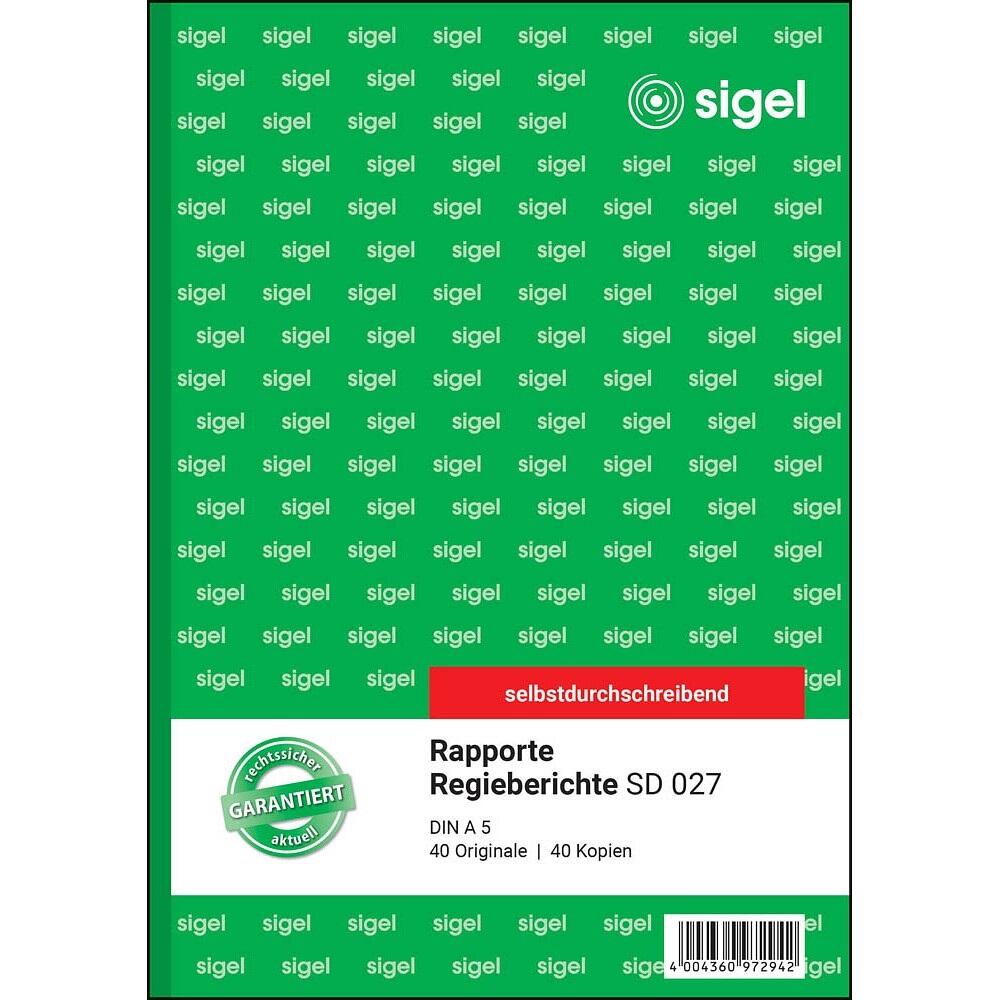 sigel Rapport/Regiebericht Formularbuch SD027