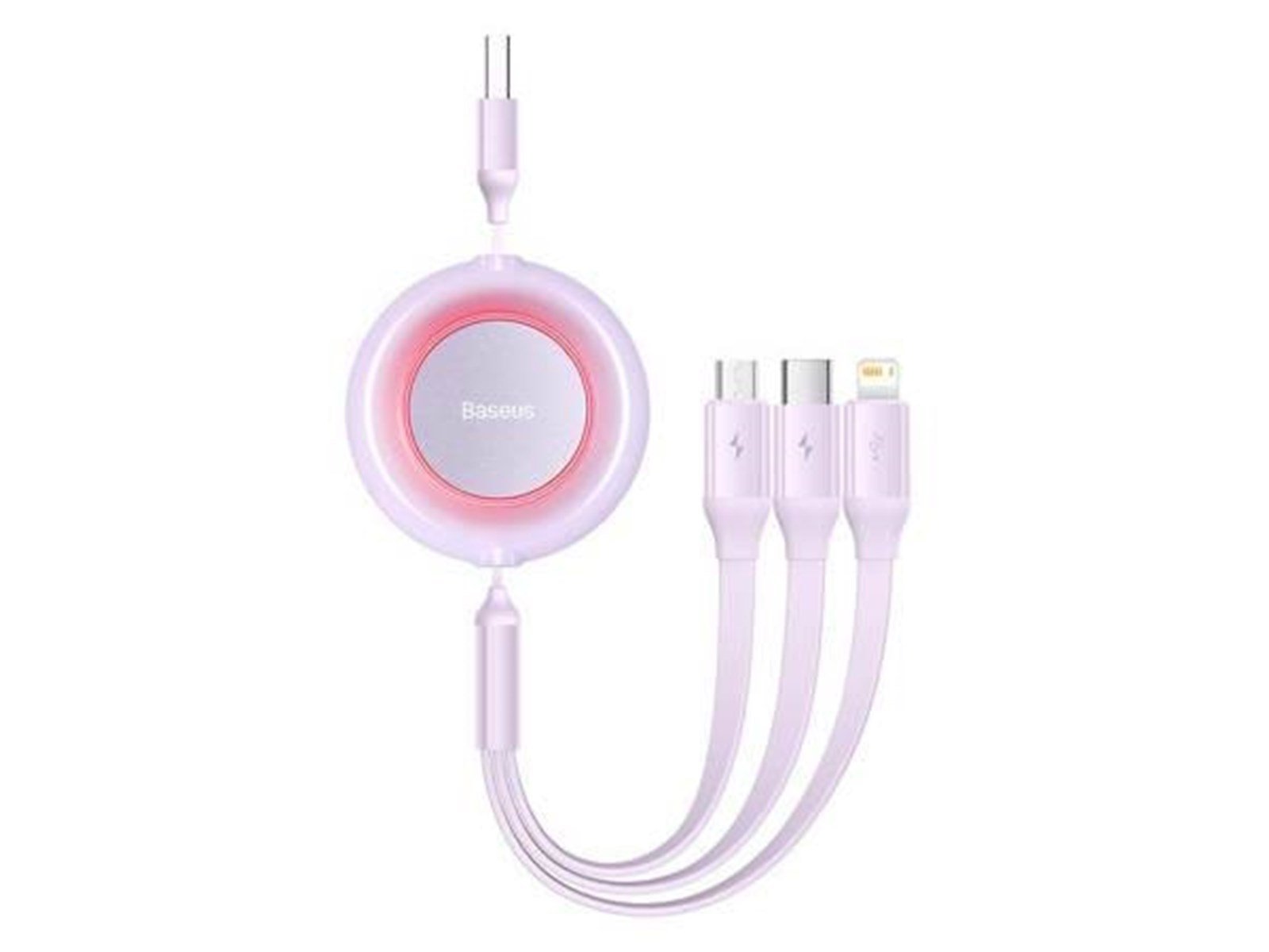 Baseus Bright Mirror 2 3-in-1 USB 3-in-1 cable for micro USB / USB-C / Lightning 3.5A 1.1m (Purple)