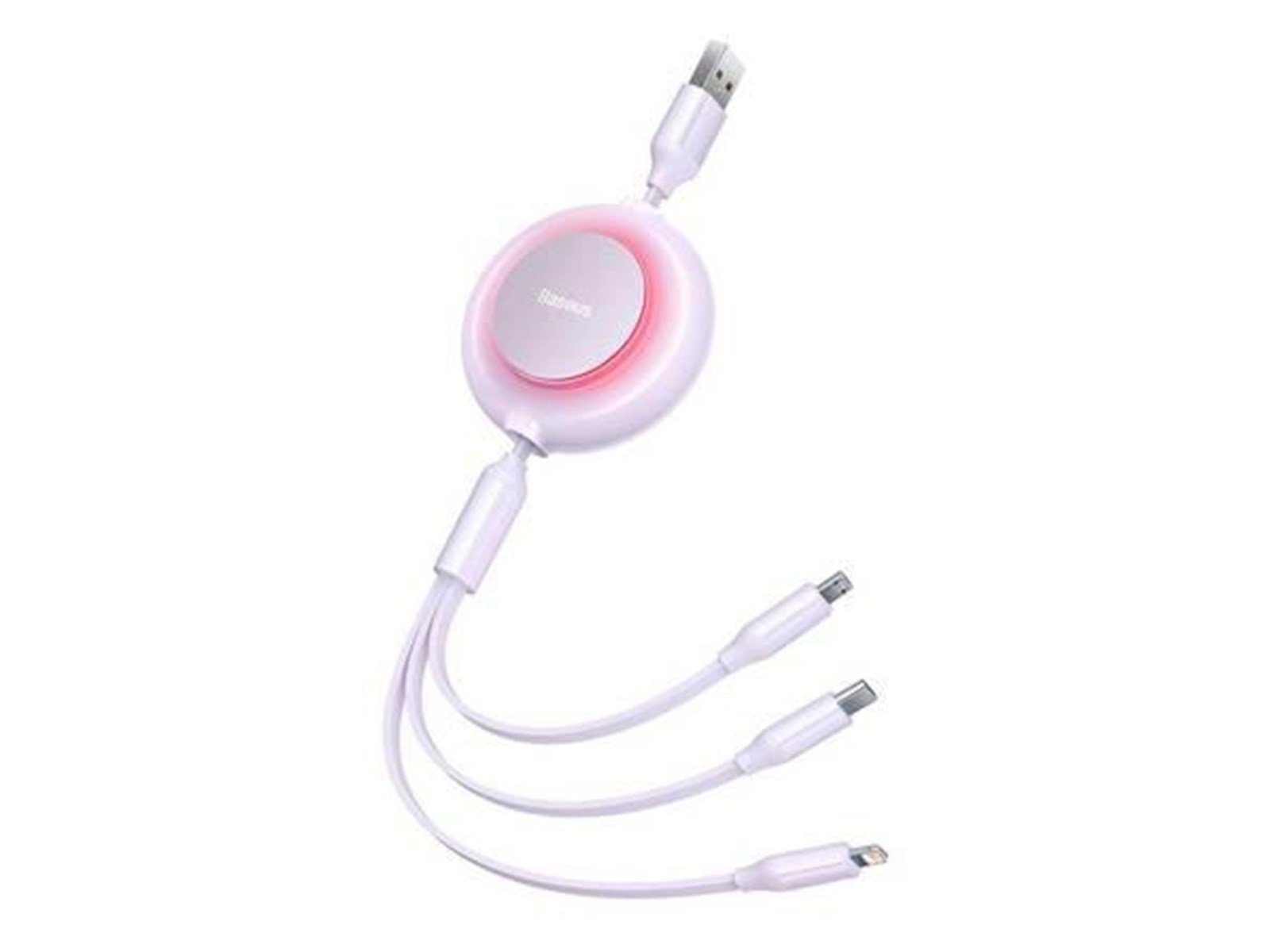 Baseus Bright Mirror 2 3-in-1 USB 3-in-1 cable for micro USB / USB-C / Lightning 3.5A 1.1m (Purple)