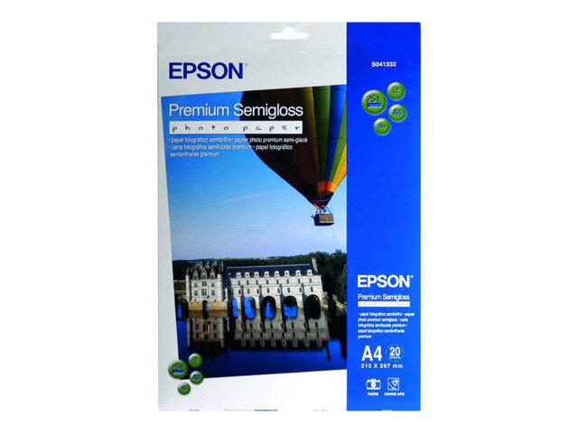 Epson Premium Semigloss Photo Paper - Seidenmattfotopapier - A4 (210 x 297 mm) - 20 Blatt - für Expression Home XP-400