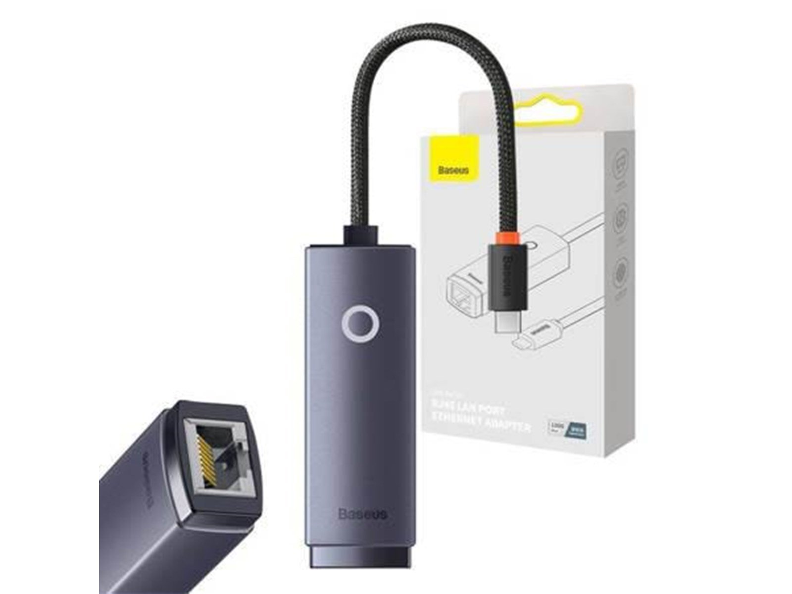 Baseus Network adapter  Lite Series USB-C to RJ45 (grey)