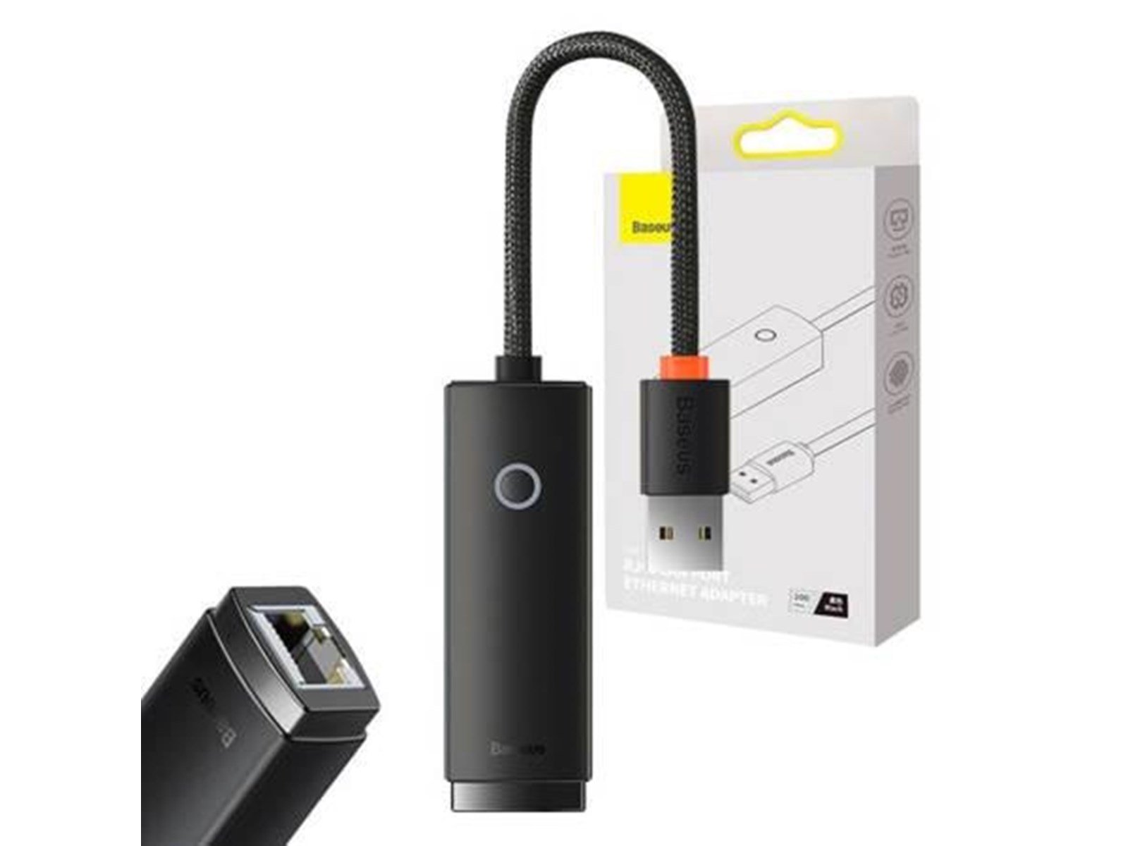 Baseus Lite Series USB to RJ45 network adapter 100Mbps (black)