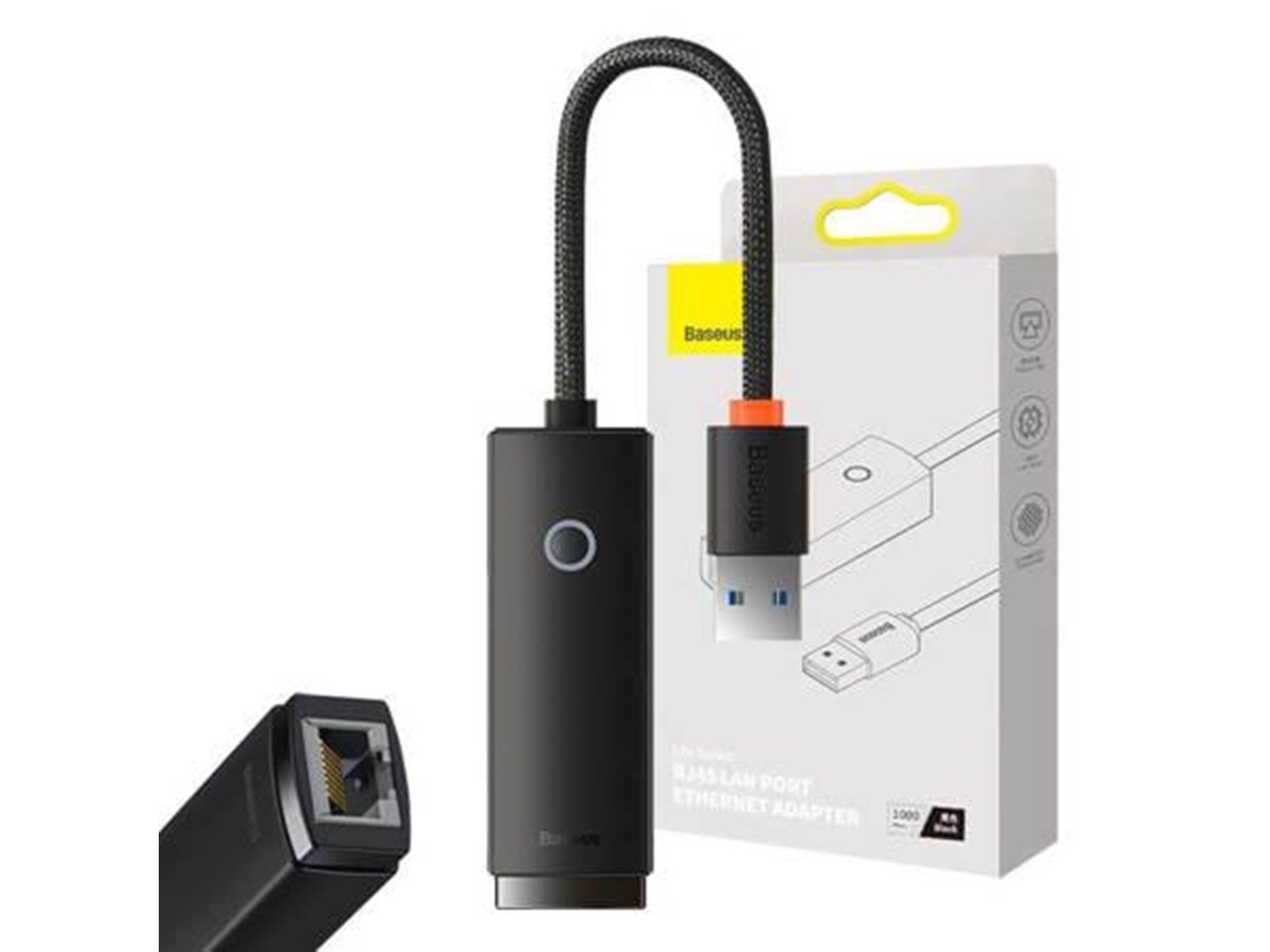 Baseus Network adapter Lite Series USB to RJ45 (black) - Schwarz