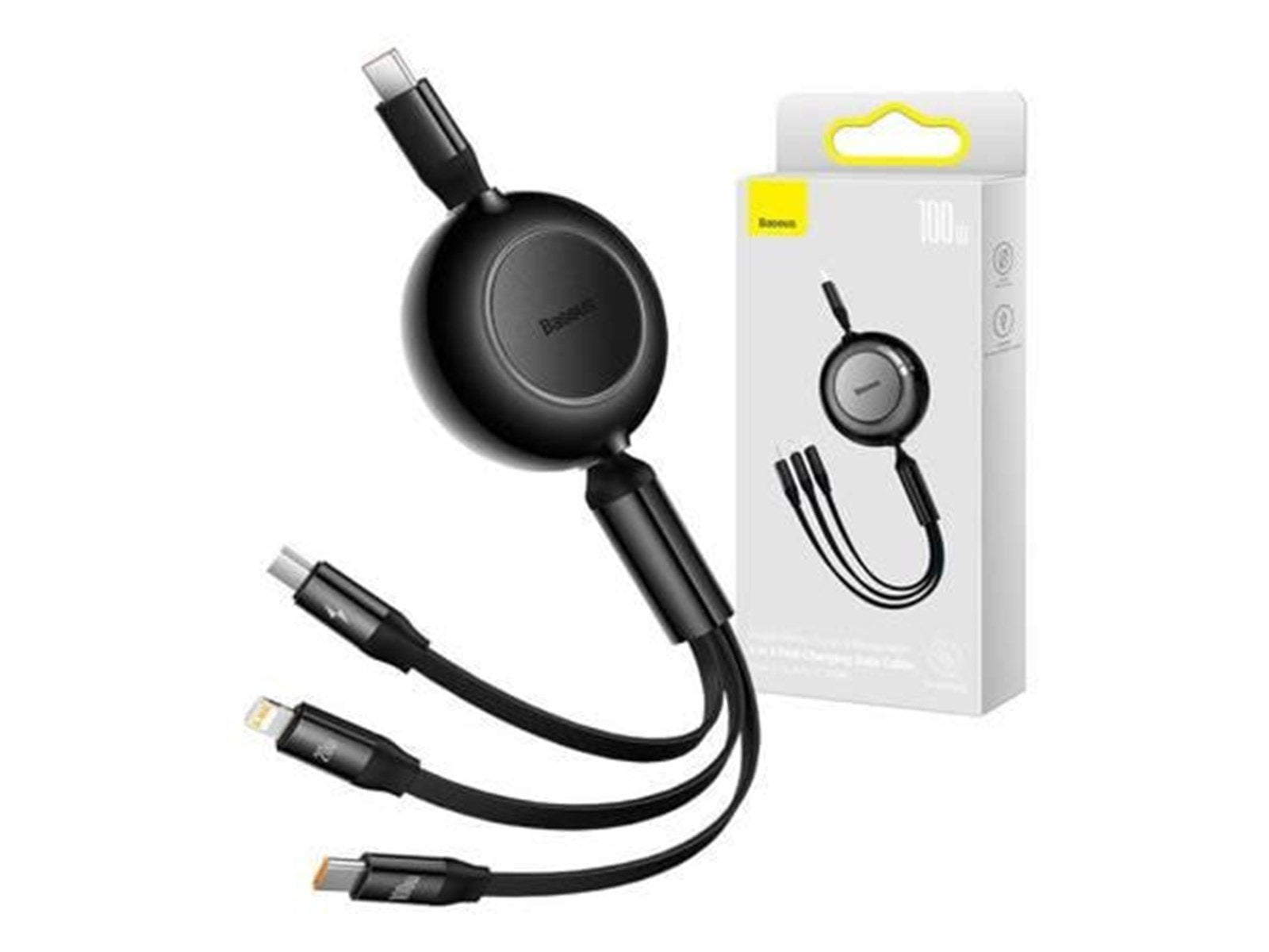 Baseus Bright Mirror 4 USB-C 3-in-1 cable for micro USB / USB-C / Lightning 100W / 3.5A 1.1m (Black)