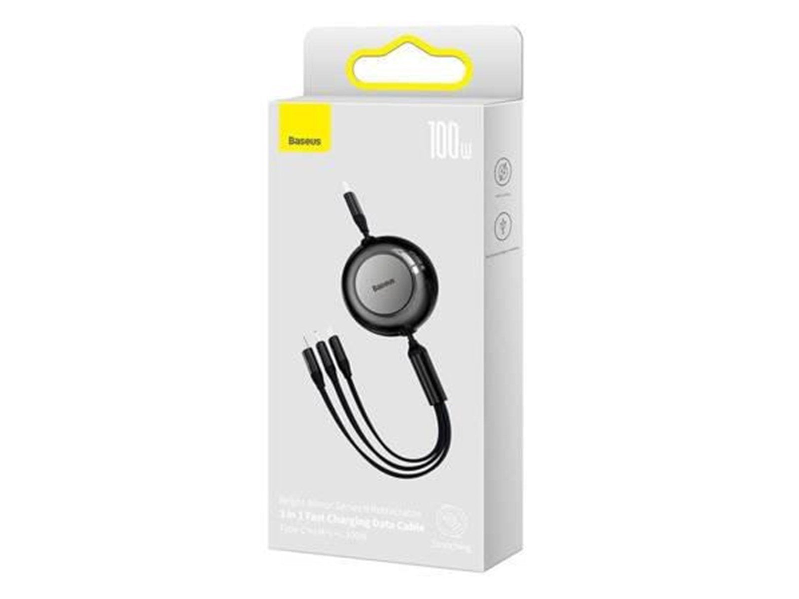 Baseus Bright Mirror 4 USB-C 3-in-1 cable for micro USB / USB-C / Lightning 100W / 3.5A 1.1m (Black)