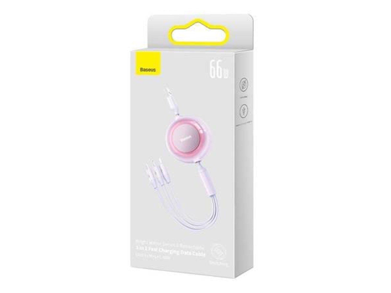 Baseus Bright Mirror 3 USB 3-in-1 cable for micro USB / USB-C / Lightning 66W / 2A 1.1m (Purple)