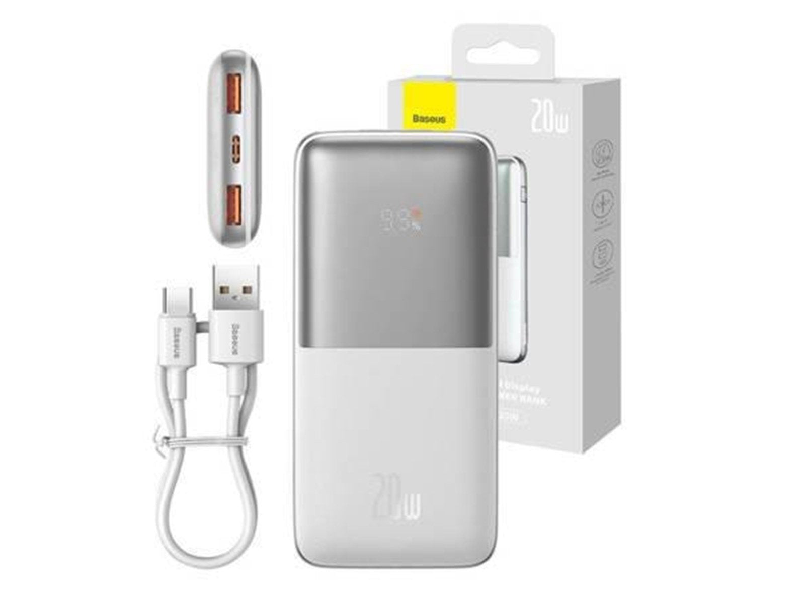 Baseus Powerbank Bipow Pro 10000mAh 2xUSB USB-C 20W (white) Powerbank (Akku) - Weiß - 10000 mAh