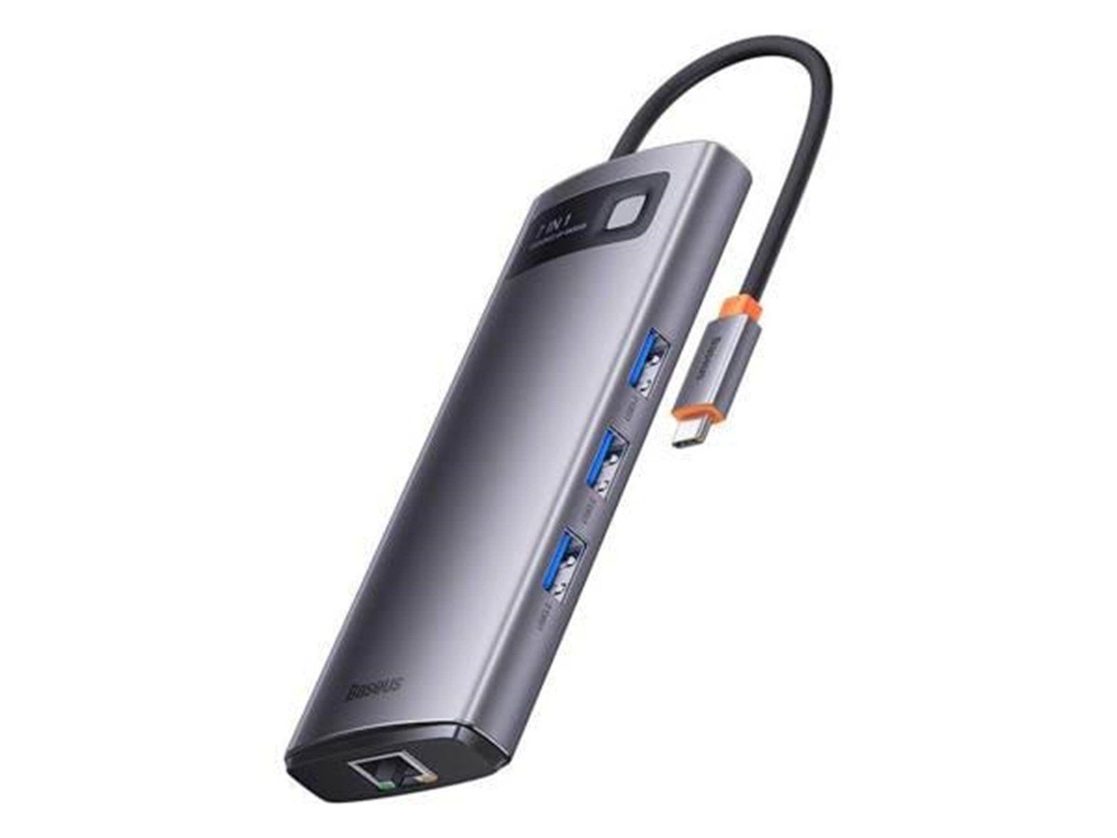 Baseus Hub 7in1 Metal Gleam Series USB-C to 3x USB 3.0 + 2x HDMI + USB-C PD + Ethernet RJ45 USB-Hubs - USB 3.0 - 7 - Grau