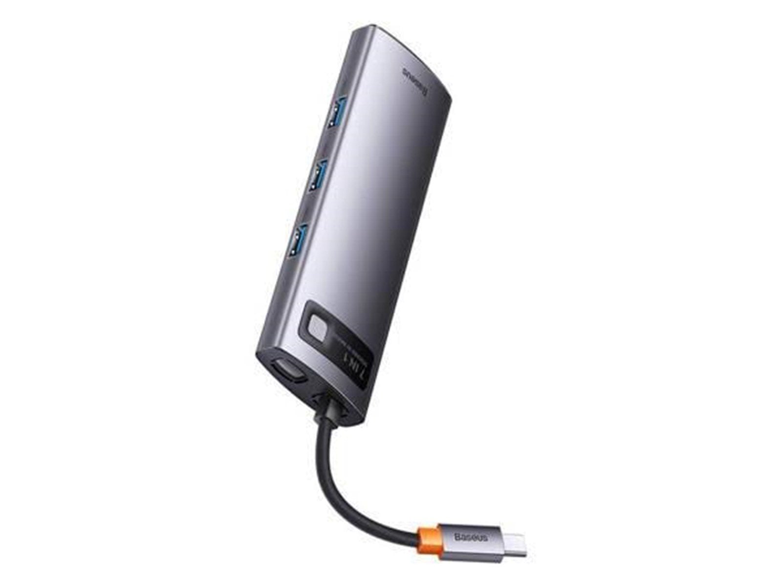 Baseus Hub 7in1 Metal Gleam Series USB-C to 3x USB 3.0 + 2x HDMI + USB-C PD + Ethernet RJ45 USB-Hubs - USB 3.0 - 7 - Grau