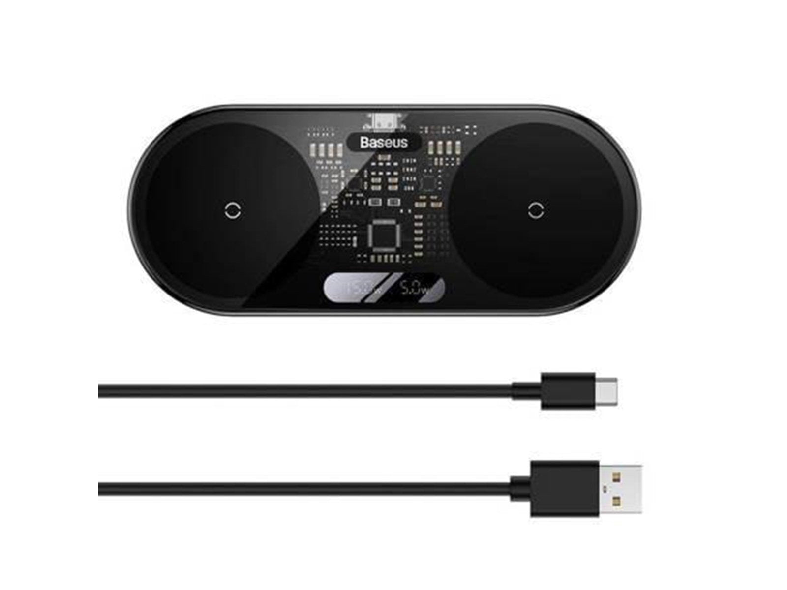 Baseus Dual Qi wireless charger  Digital LED Display 20W