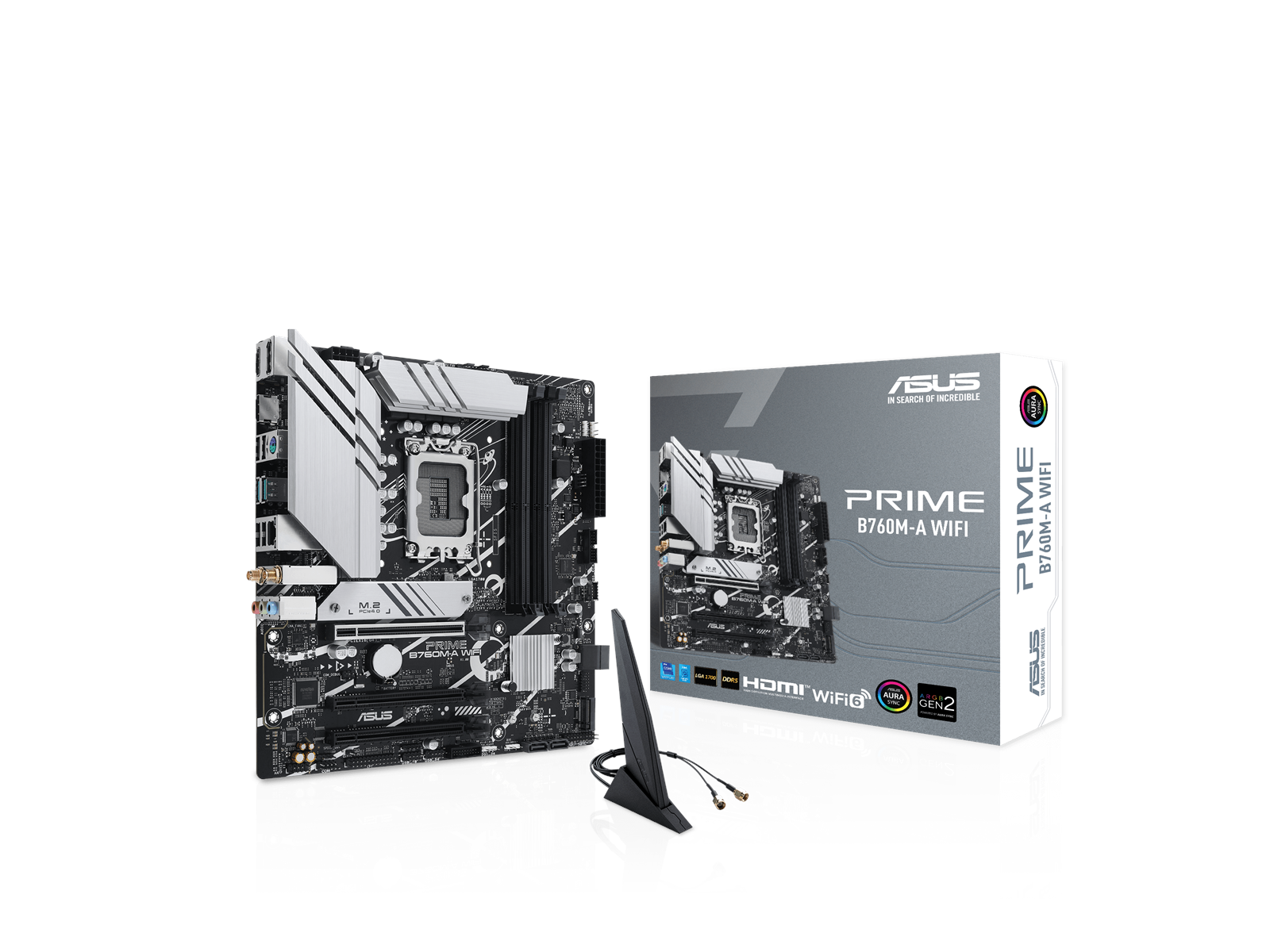 ASUS PRIME B760M-A WIFI (V2) Mainboard - Intel B760 - Intel LGA1700 socket - DDR5 RAM - Micro-ATX