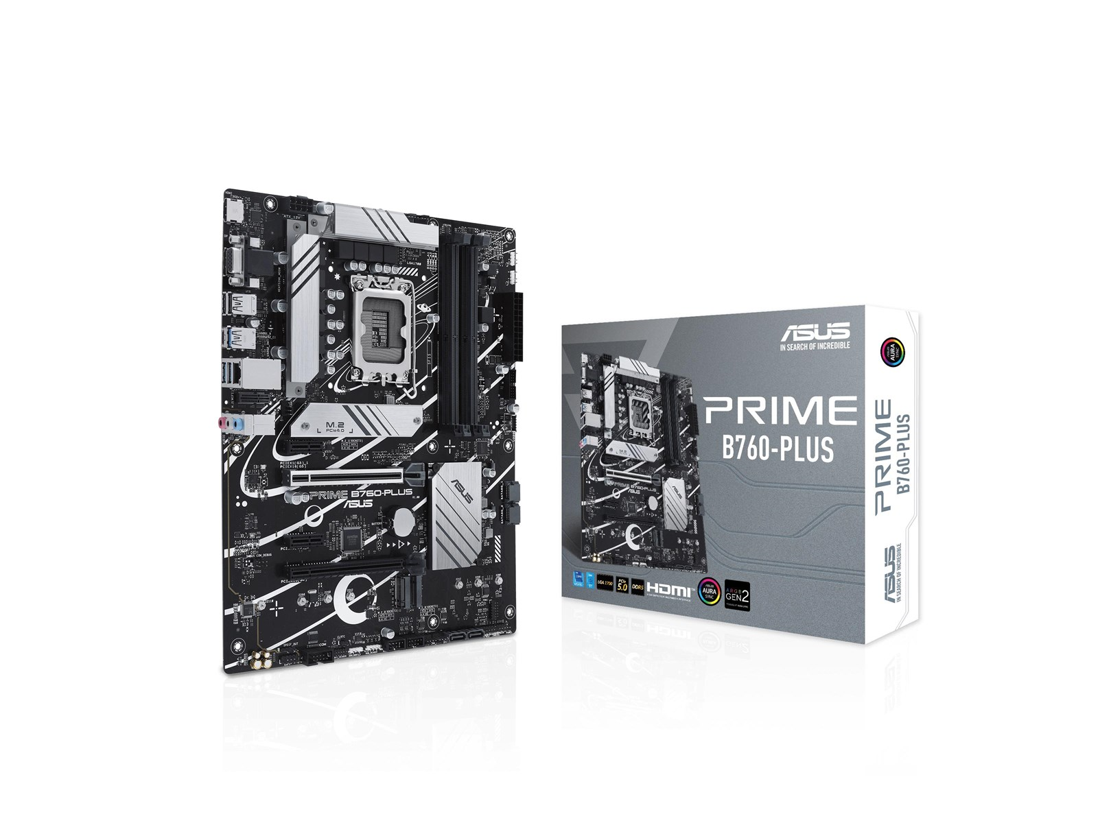 ASUS PRIME B760-PLUS (V2) Mainboard - Intel B760 - Intel LGA1700 socket - DDR5 RAM - ATX