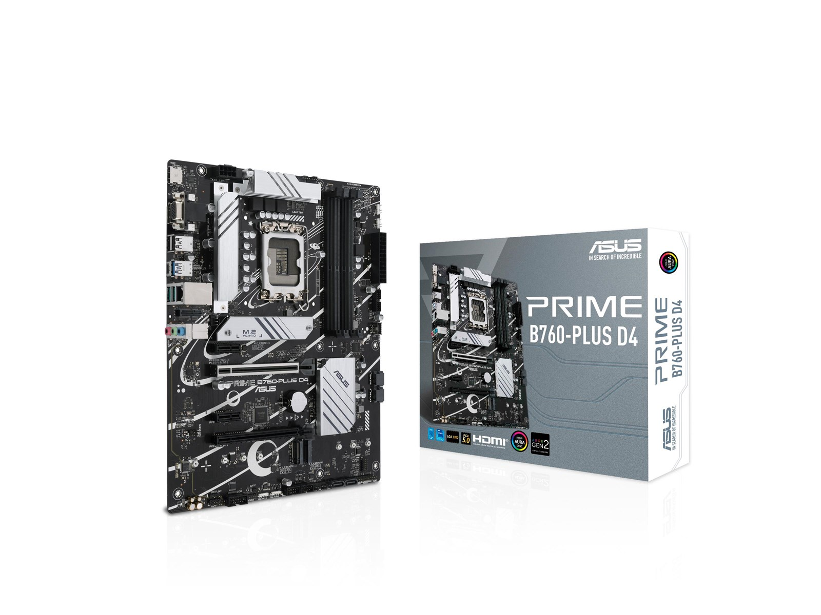 ASUS PRIME B760-PLUS D4 (V2) Mainboard - Intel B760 - Intel LGA1700 socket - DDR4 RAM - ATX