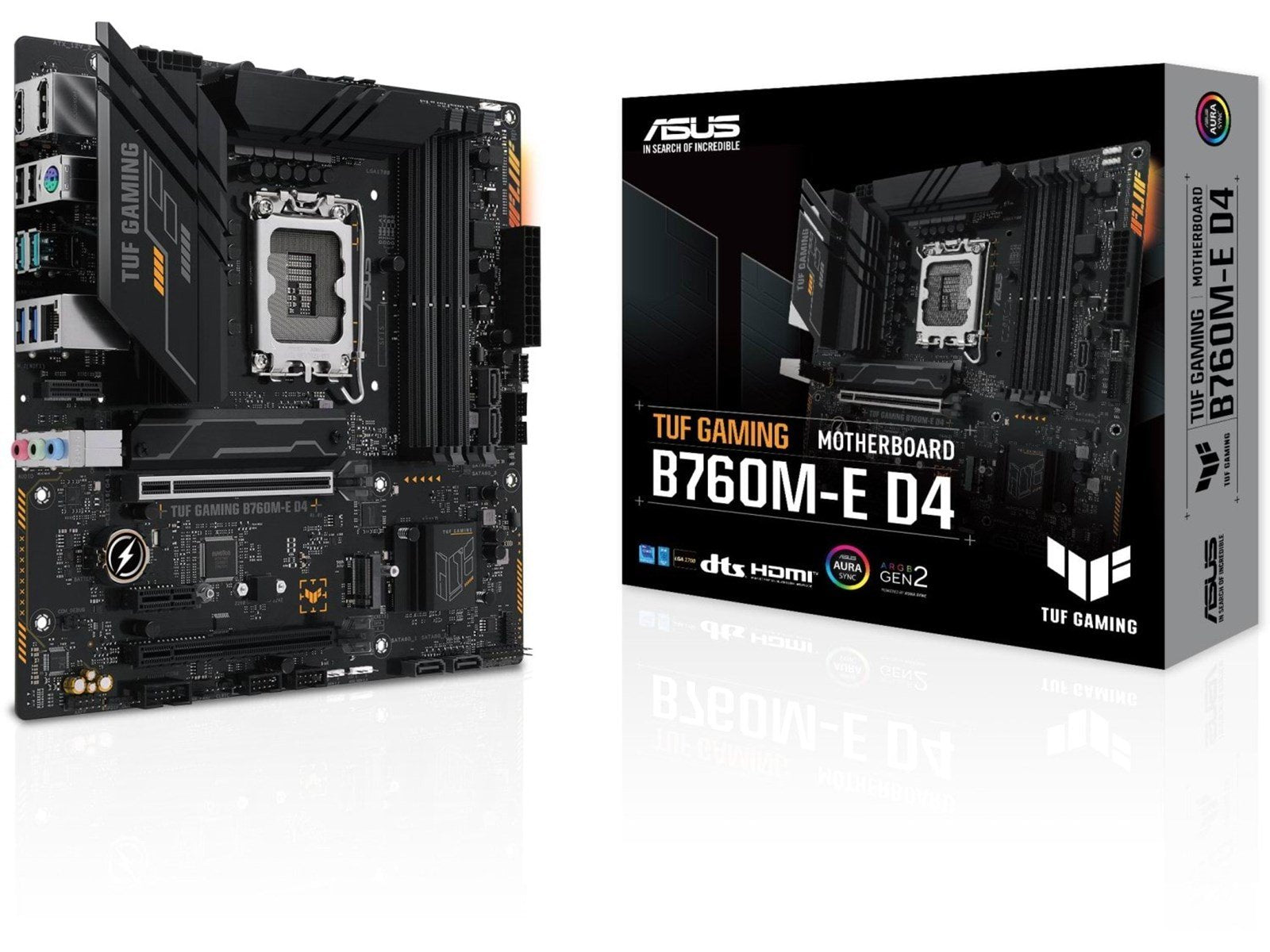 ASUS TUF GAMING B760M-E D4 (V2) Mainboard - Intel B760 - Intel LGA1700 socket - DDR4 RAM - Micro-ATX