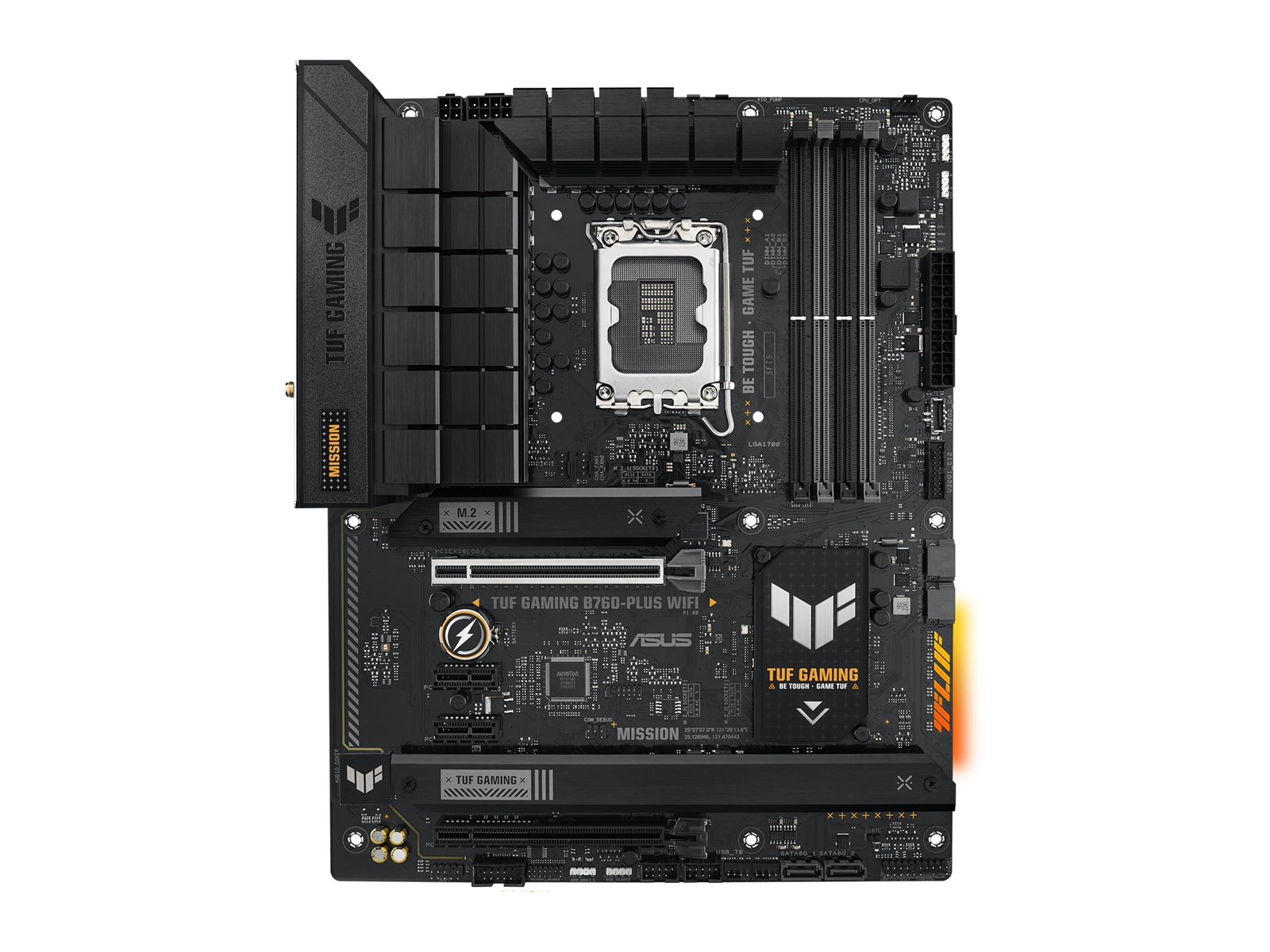 ASUS TUF GAMING B760-PLUS WIFI (V2) Mainboard - Intel B760 - Intel LGA1700 socket - DDR5 RAM - ATX