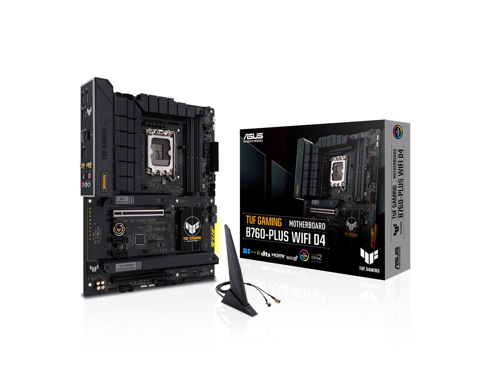 ASUS TUF GAMING B760-PLUS WIFI D4 (V2) Mainboard - Intel B760 - Intel LGA1700 socket - DDR4 RAM - ATX