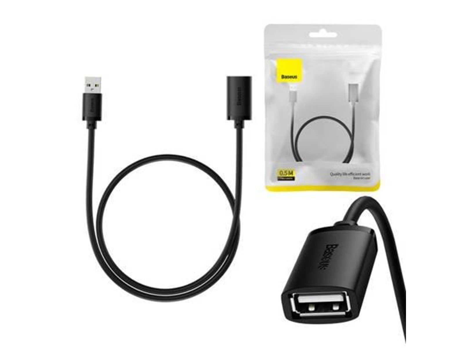Baseus USB 2.0 Extension cable  male to female AirJoy Series 0.5m (black)
