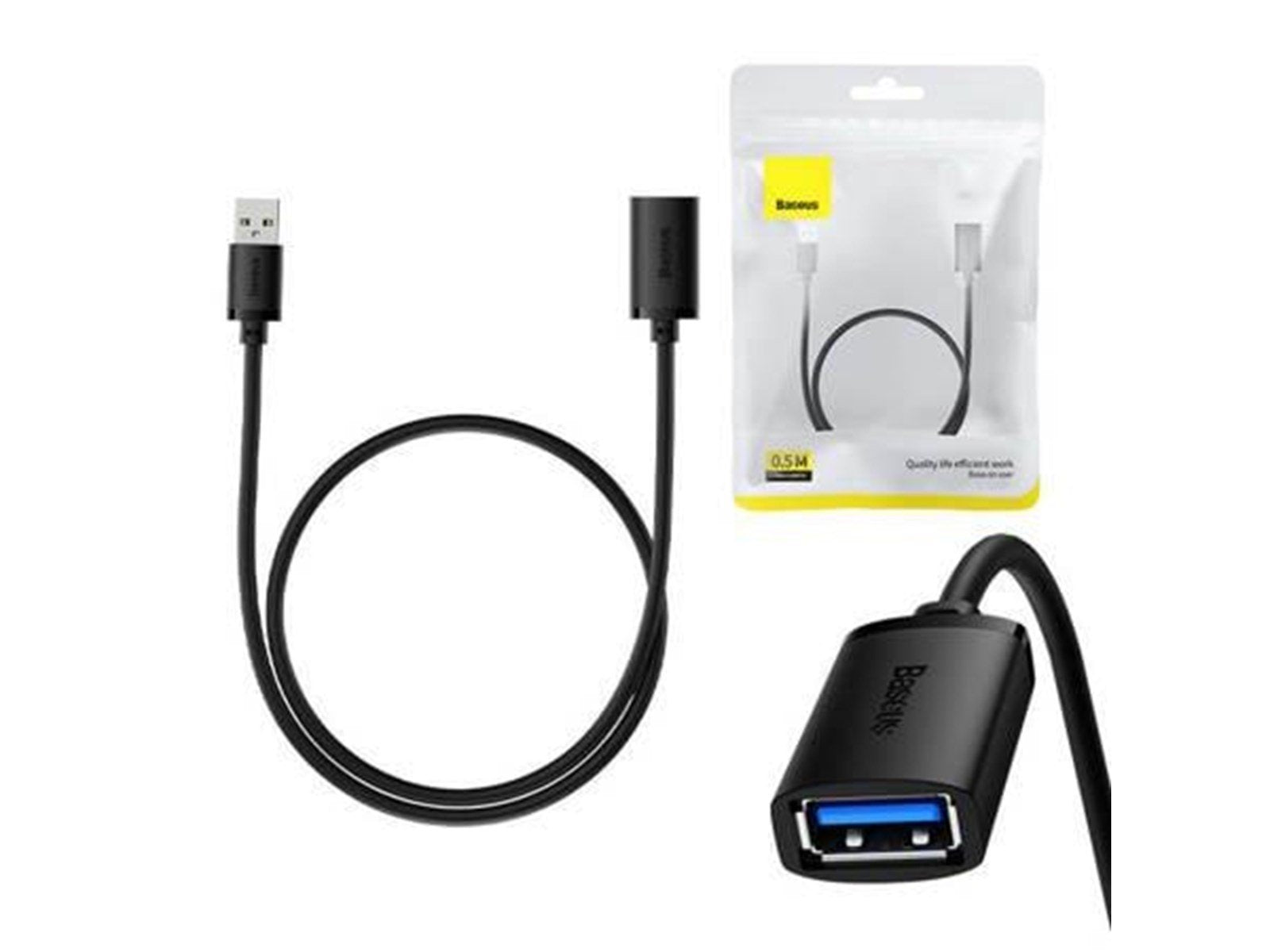 Baseus USB 3.0 Extension cable  male to female AirJoy Series 0.5m (black)