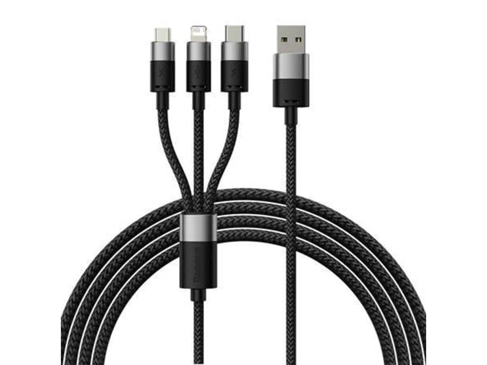 Baseus 3in1 USB cable  StarSpeed Series USB-C + Micro + Lightning 3.5A 1.2m (Black)