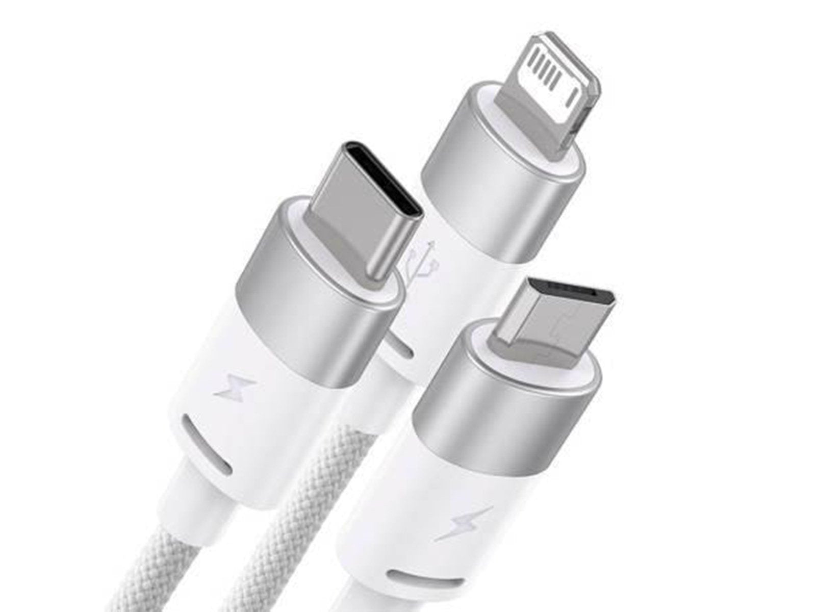 Baseus 3in1 USB cable  StarSpeed Series USB-C + Micro + Lightning 3.5A 1.2m (White)