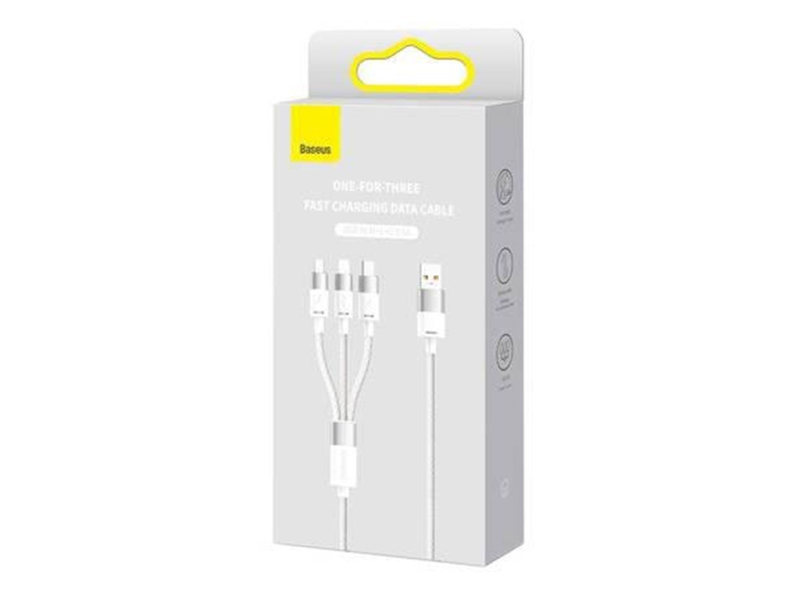 Baseus 3in1 USB cable  StarSpeed Series USB-C + Micro + Lightning 3.5A 1.2m (White)
