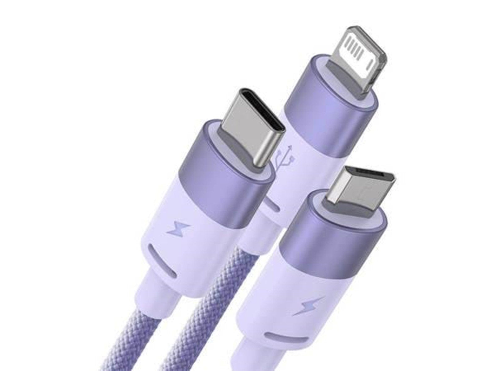 Baseus 3in1 USB cable  StarSpeed Series USB-C + Micro + Lightning 3.5A 1.2m (Purple)