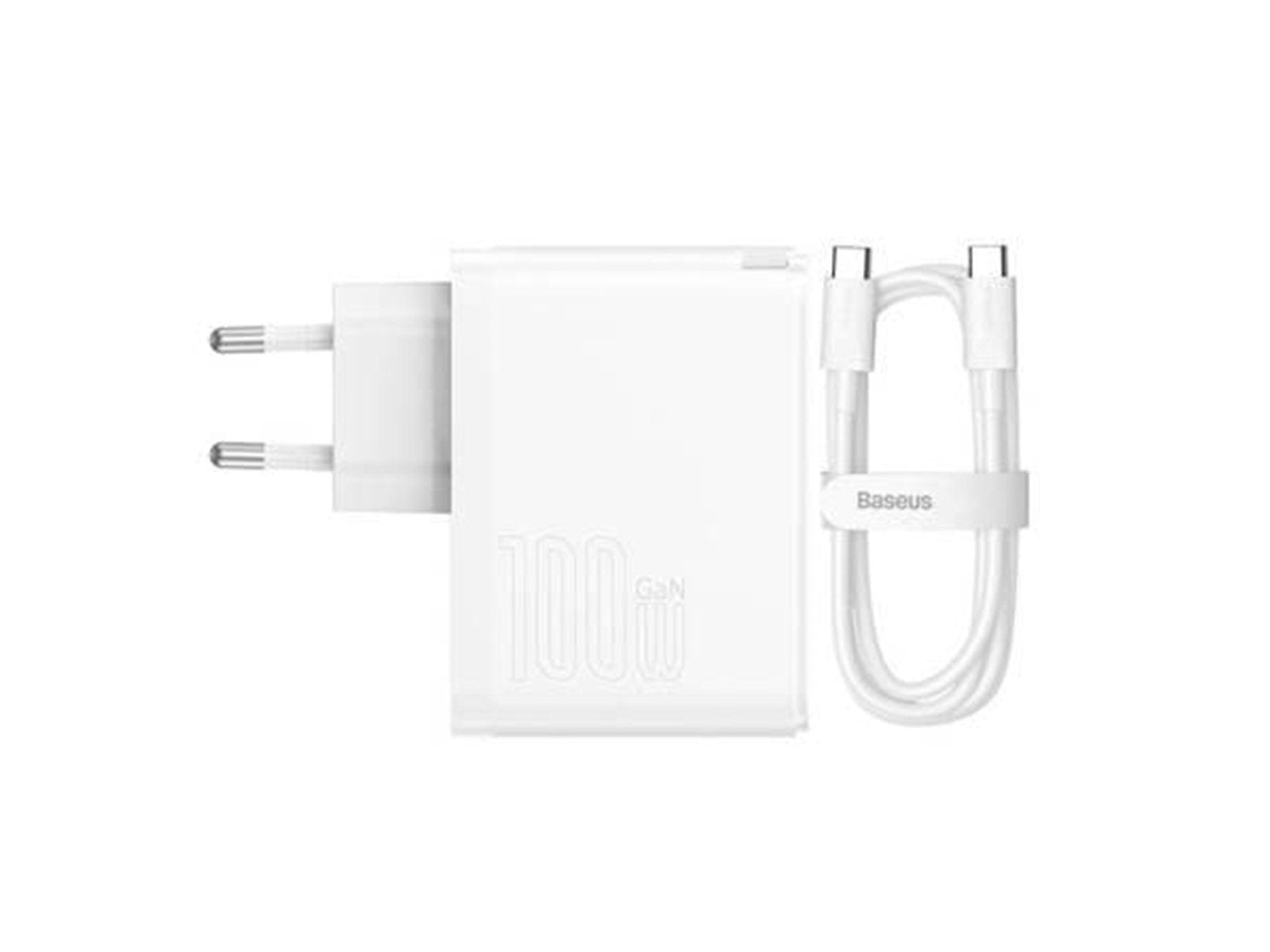 Baseus Wall charger  GaN5 Pro USB-C + USB 100W + 1m cable (white)