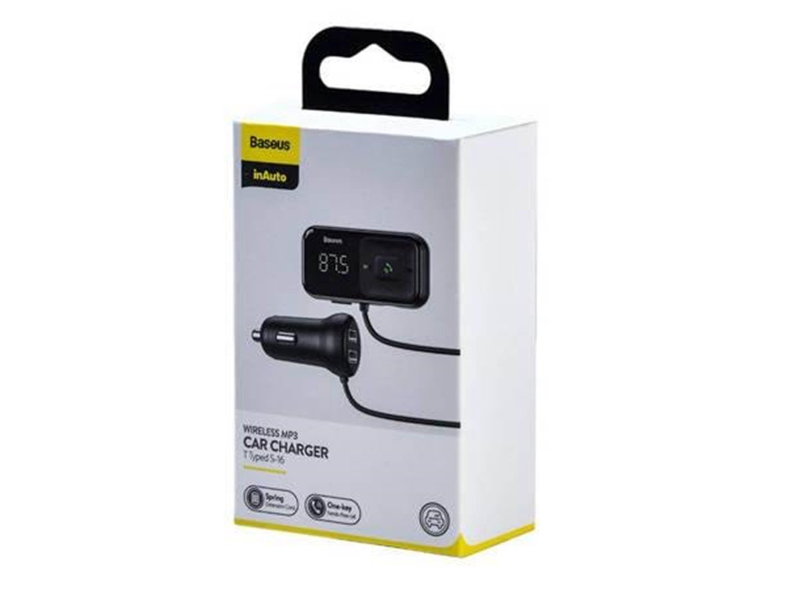 Baseus Car Bluetooth MP3 Player + Charger  T Shaped S-16 Black OS