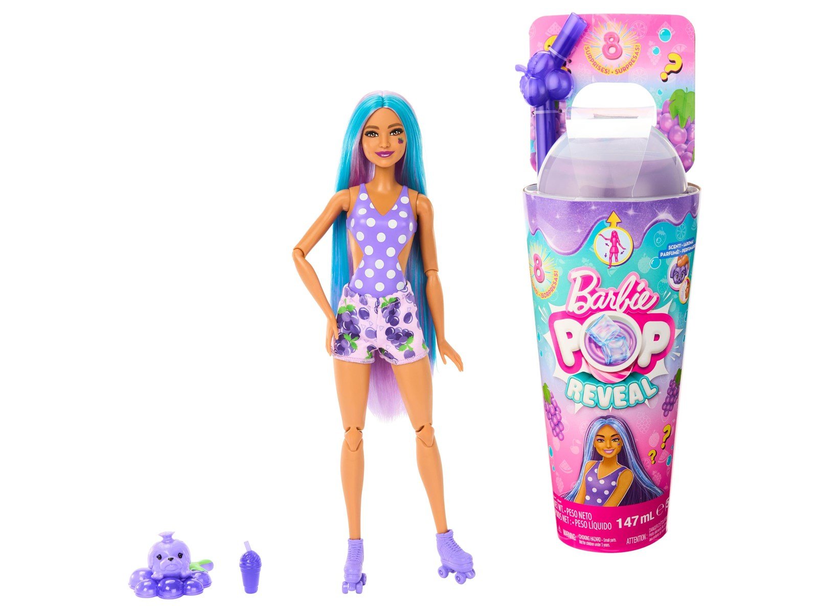 Barbie Pop Reveal Juicy Fruits Grape Fizz Doll 30cm