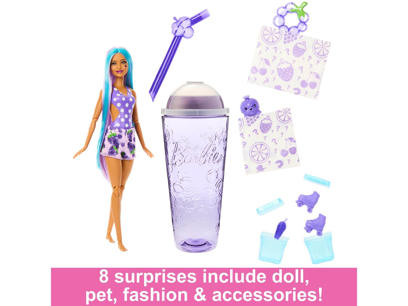 Barbie Pop Reveal Juicy Fruits Grape Fizz Doll 30cm