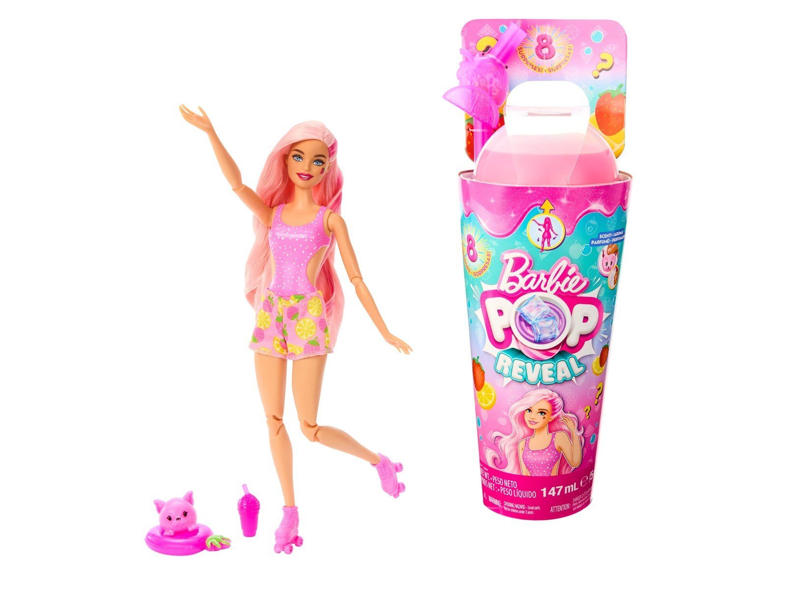 Barbie Pop Reveal Fruit Series Strawberry Lemonade Doll 30cm