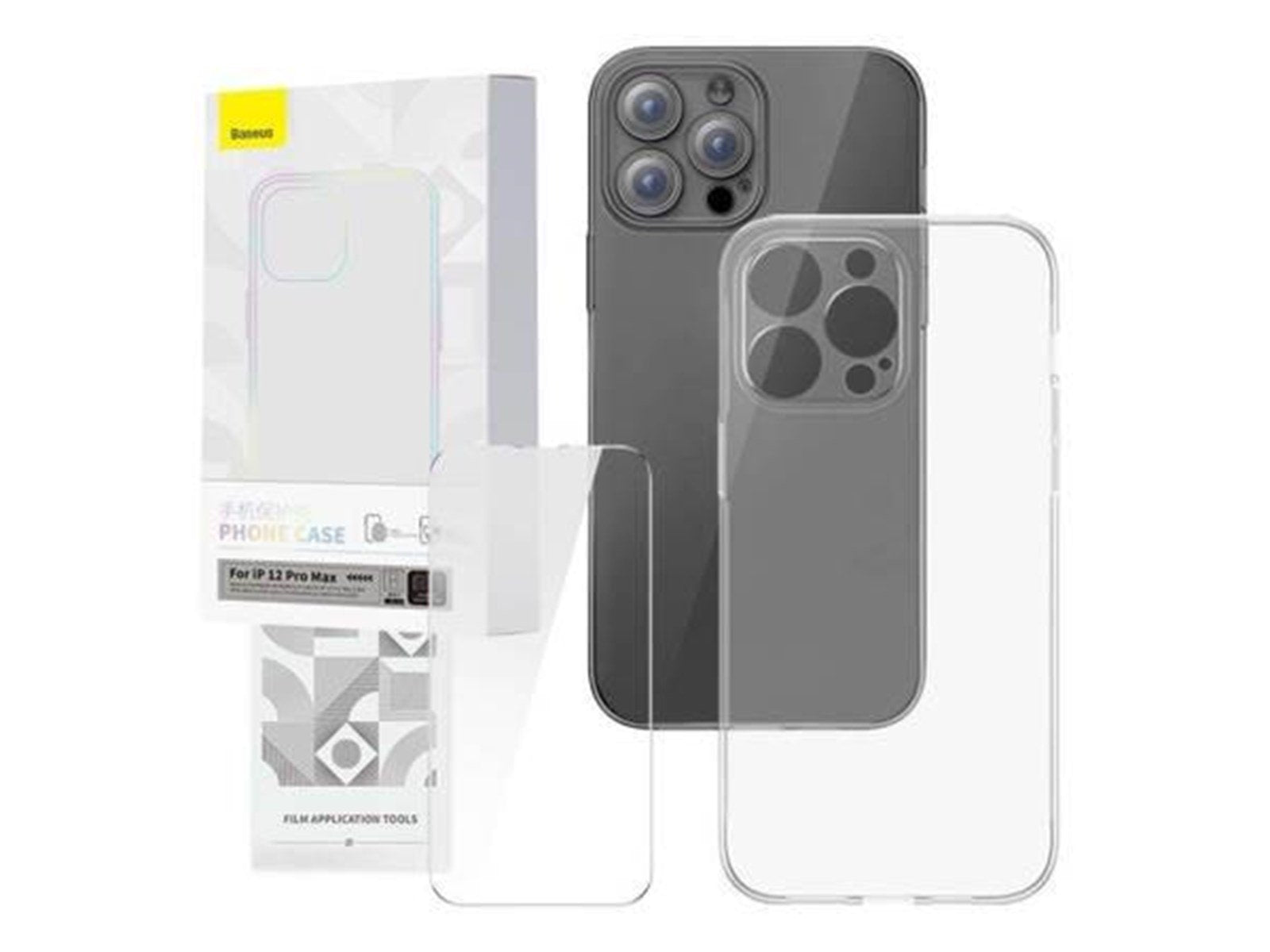 Baseus Transparent Case and Tempered Glass set  Corning for iPhone 12 Pro Max