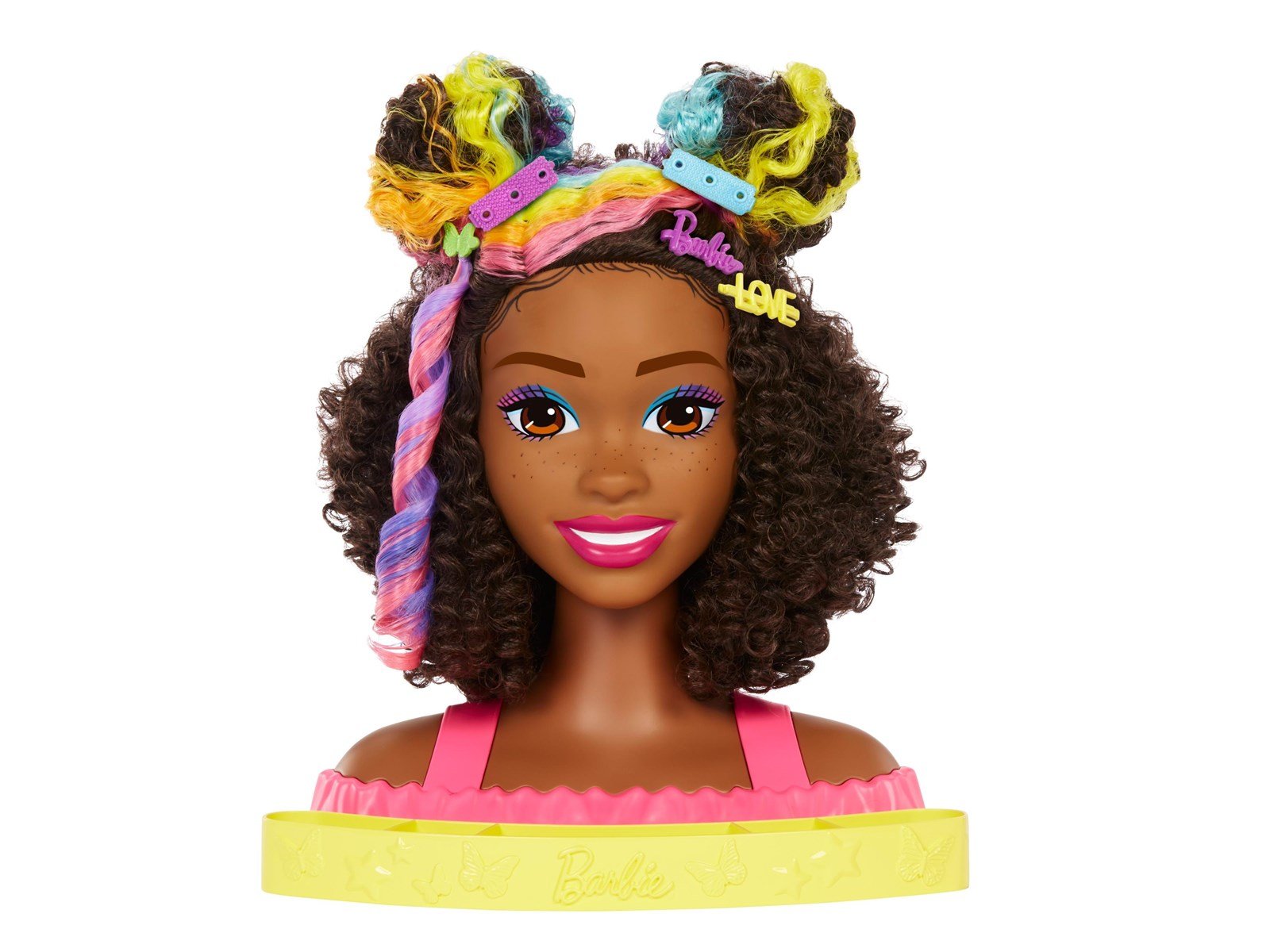 Barbie Totally Hair Curly Brown Rainbow Hair