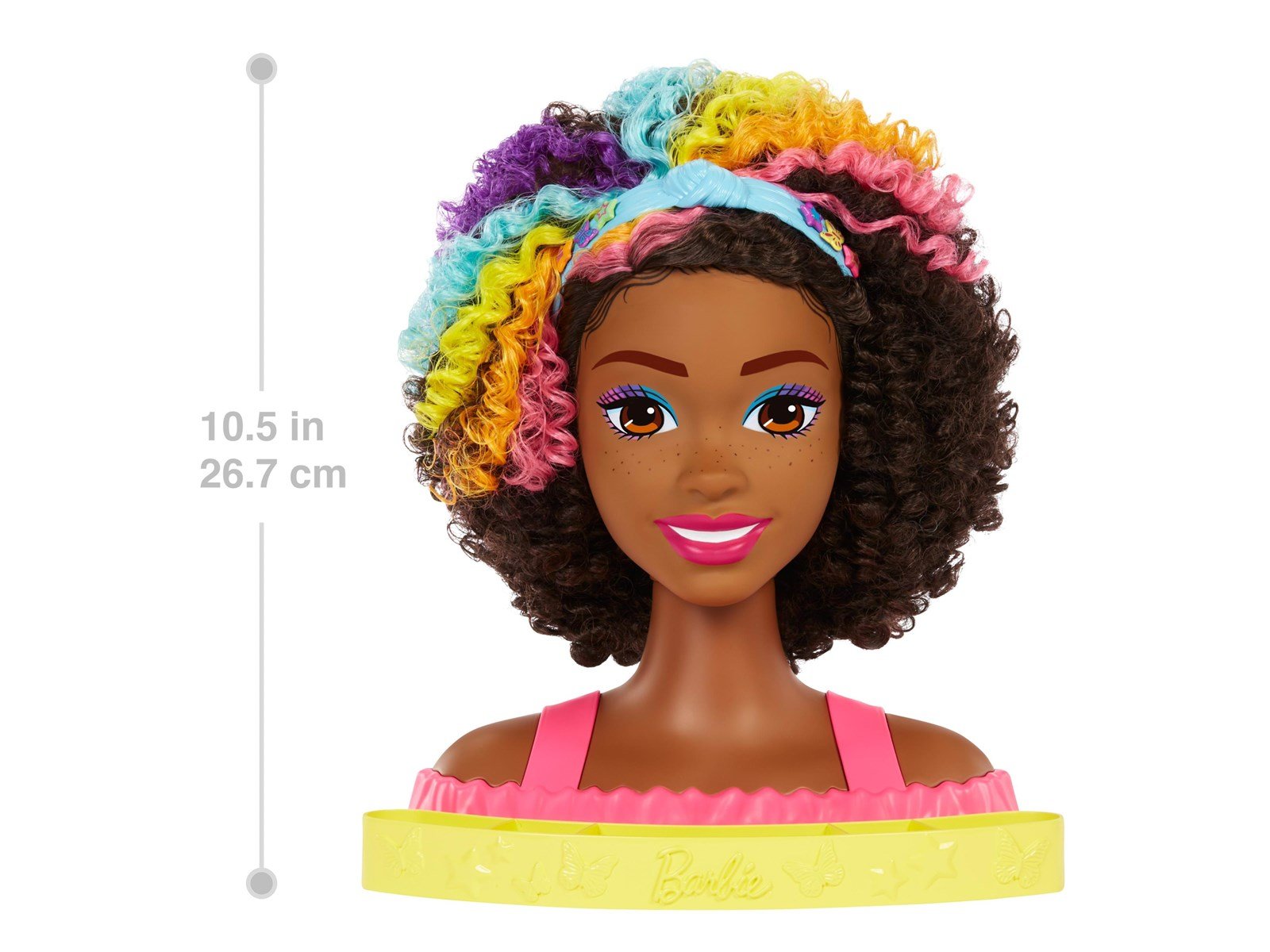 Barbie Totally Hair Curly Brown Rainbow Hair