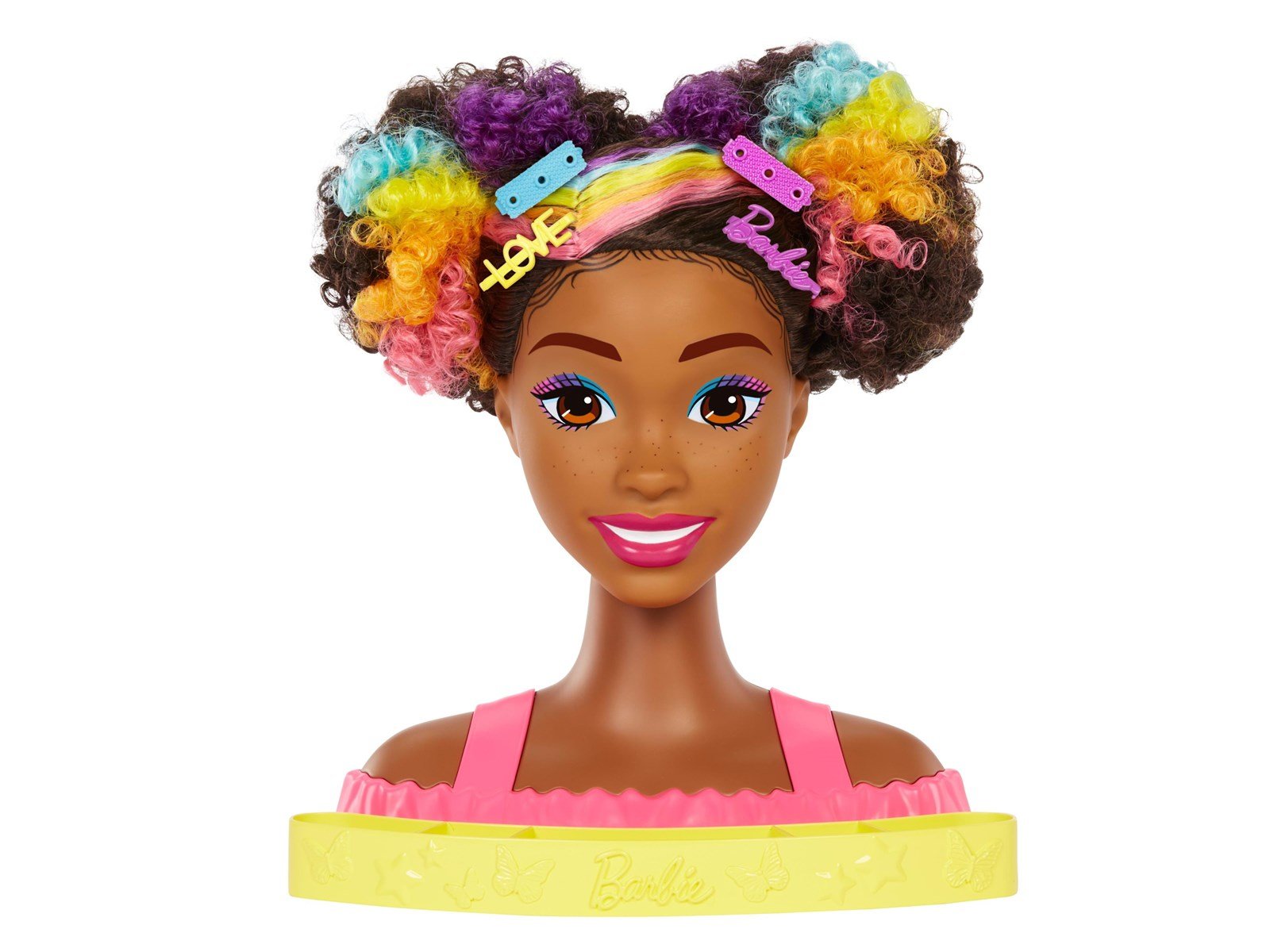 Barbie Totally Hair Curly Brown Rainbow Hair