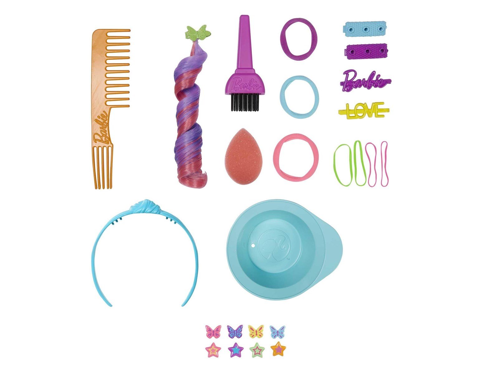 Barbie Totally Hair Curly Brown Rainbow Hair