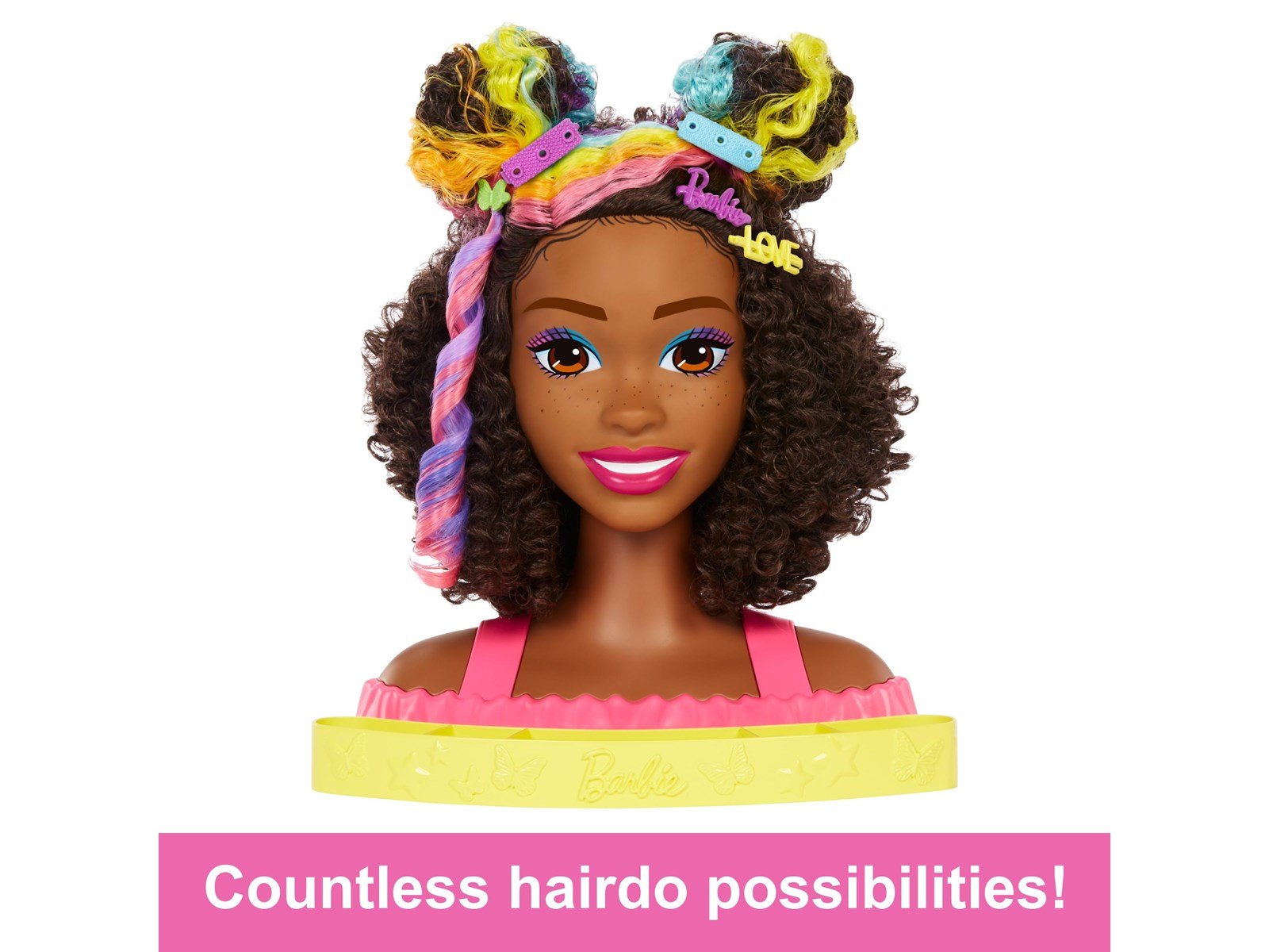 Barbie Totally Hair Curly Brown Rainbow Hair