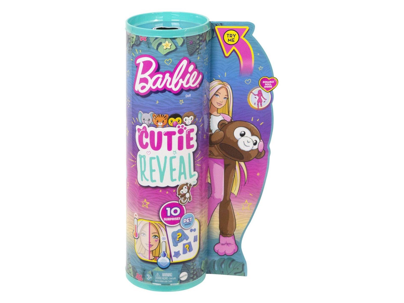 Barbie Cutie Reveal Jungle Series Monkey Doll 30cm