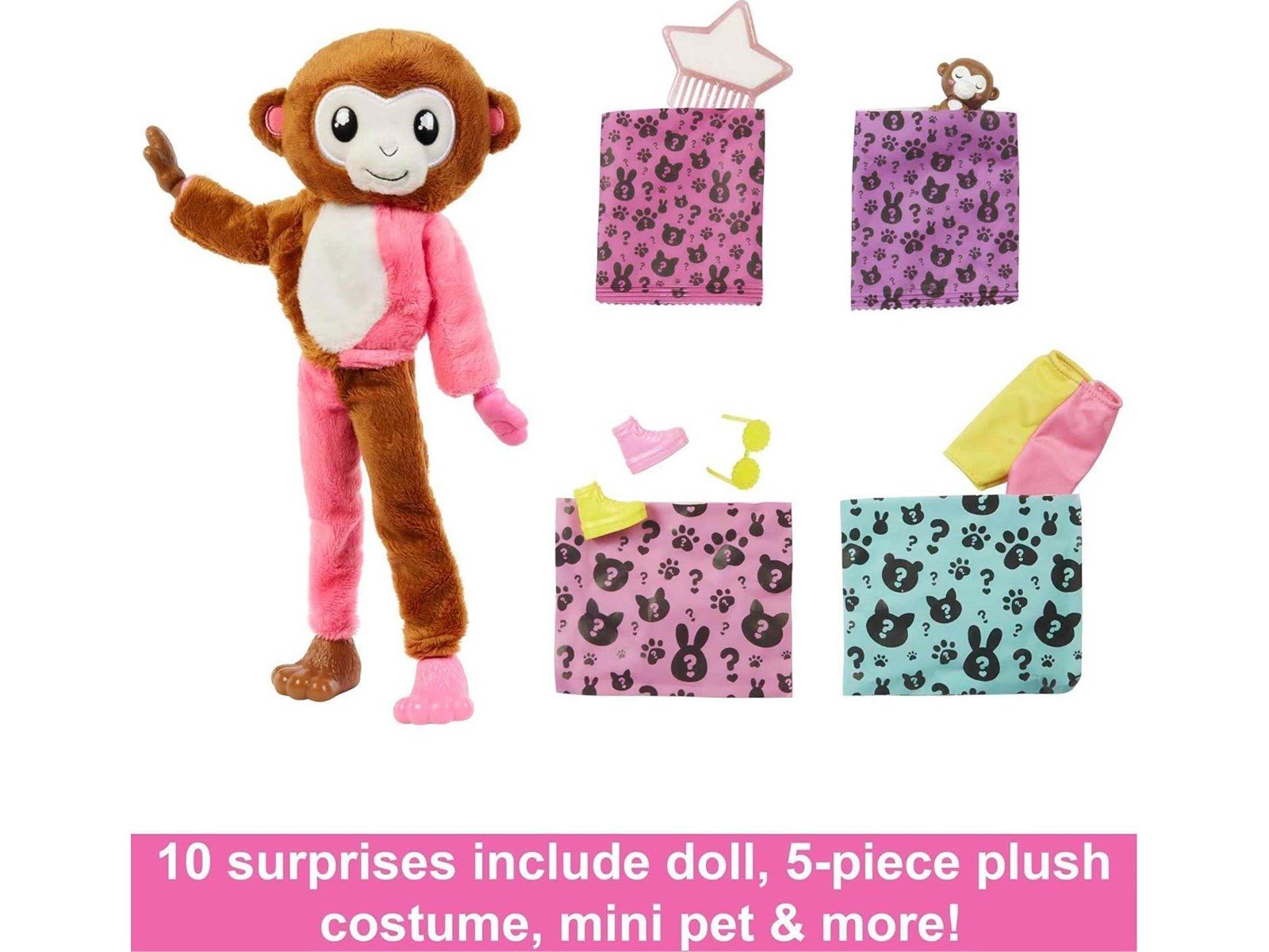 Barbie Cutie Reveal Jungle Series Monkey Doll 30cm