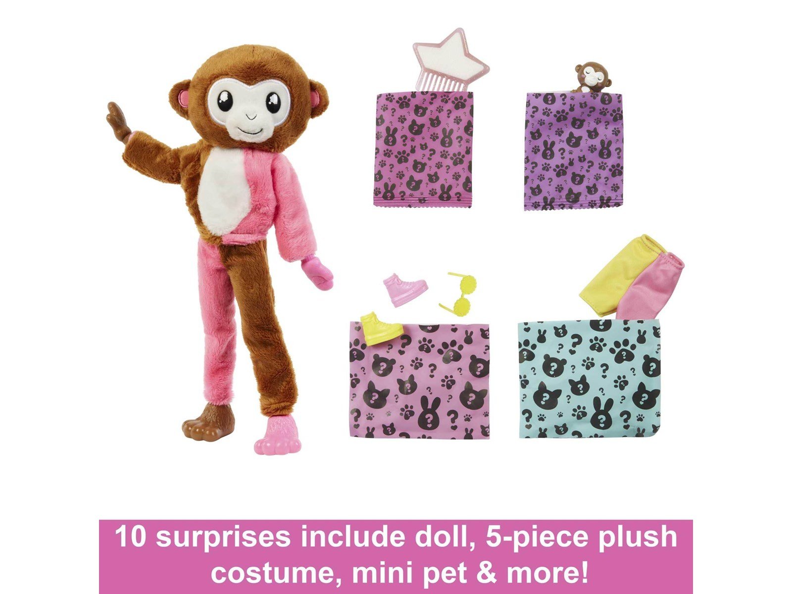 Barbie Cutie Reveal Jungle Series Monkey Doll 30cm