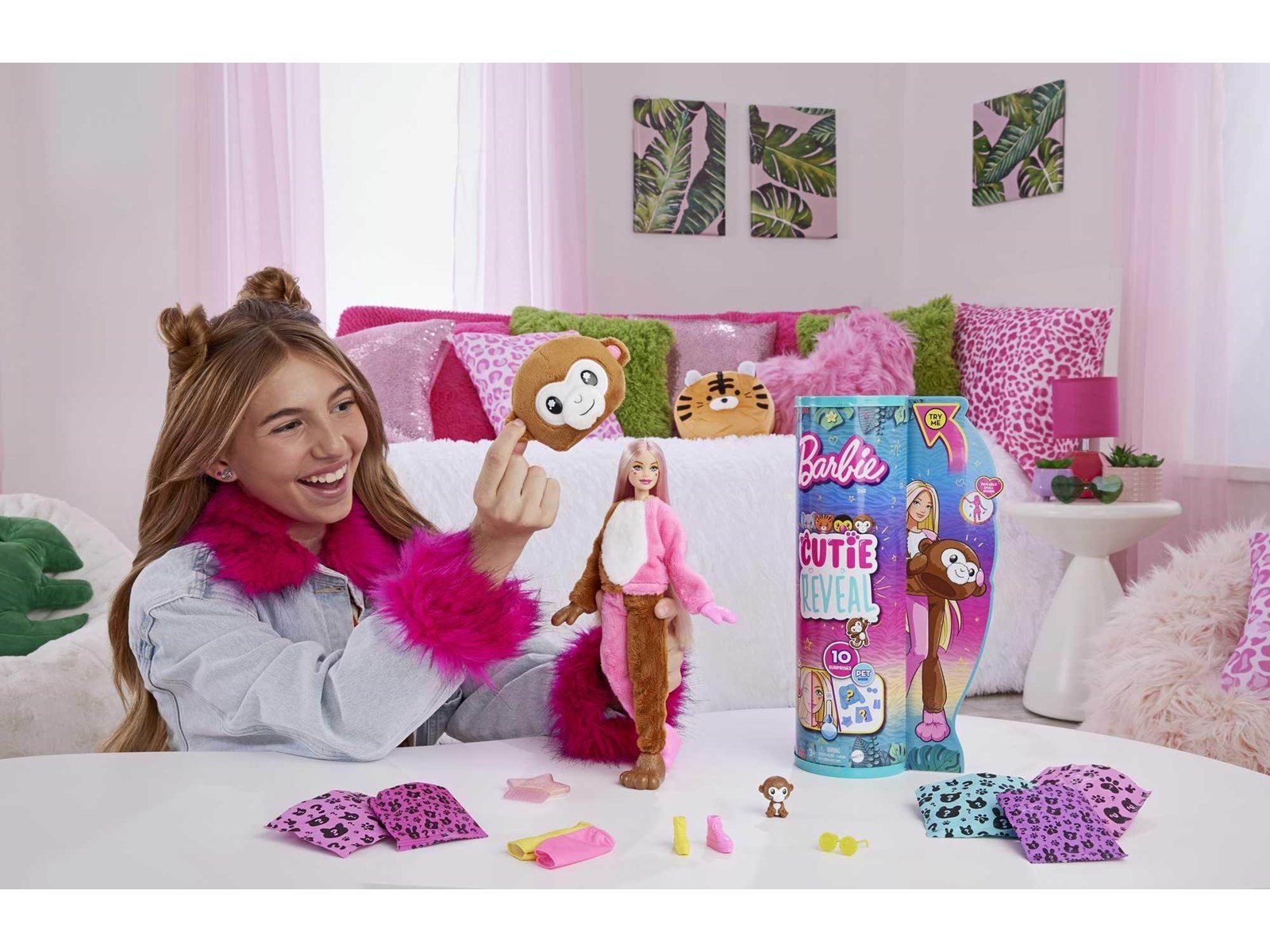 Barbie Cutie Reveal Jungle Series Monkey Doll 30cm