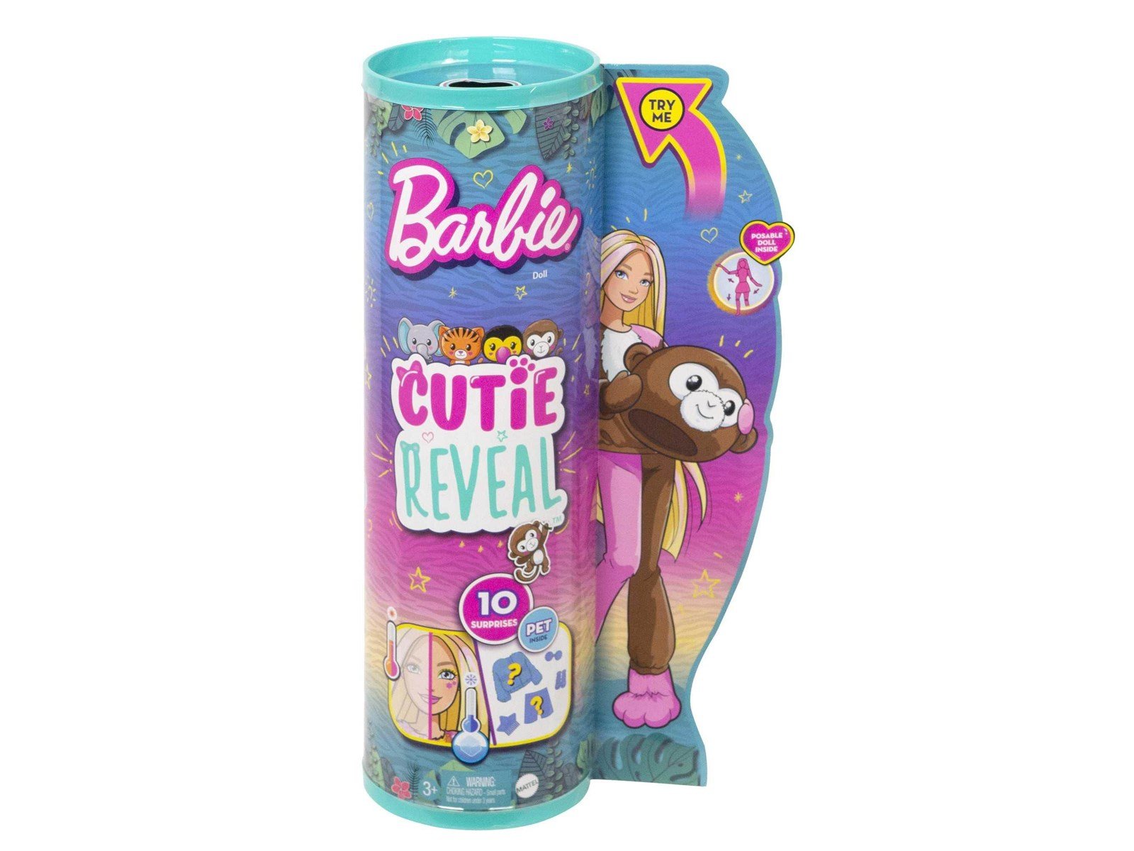 Barbie Cutie Reveal Jungle Series Monkey Doll 30cm
