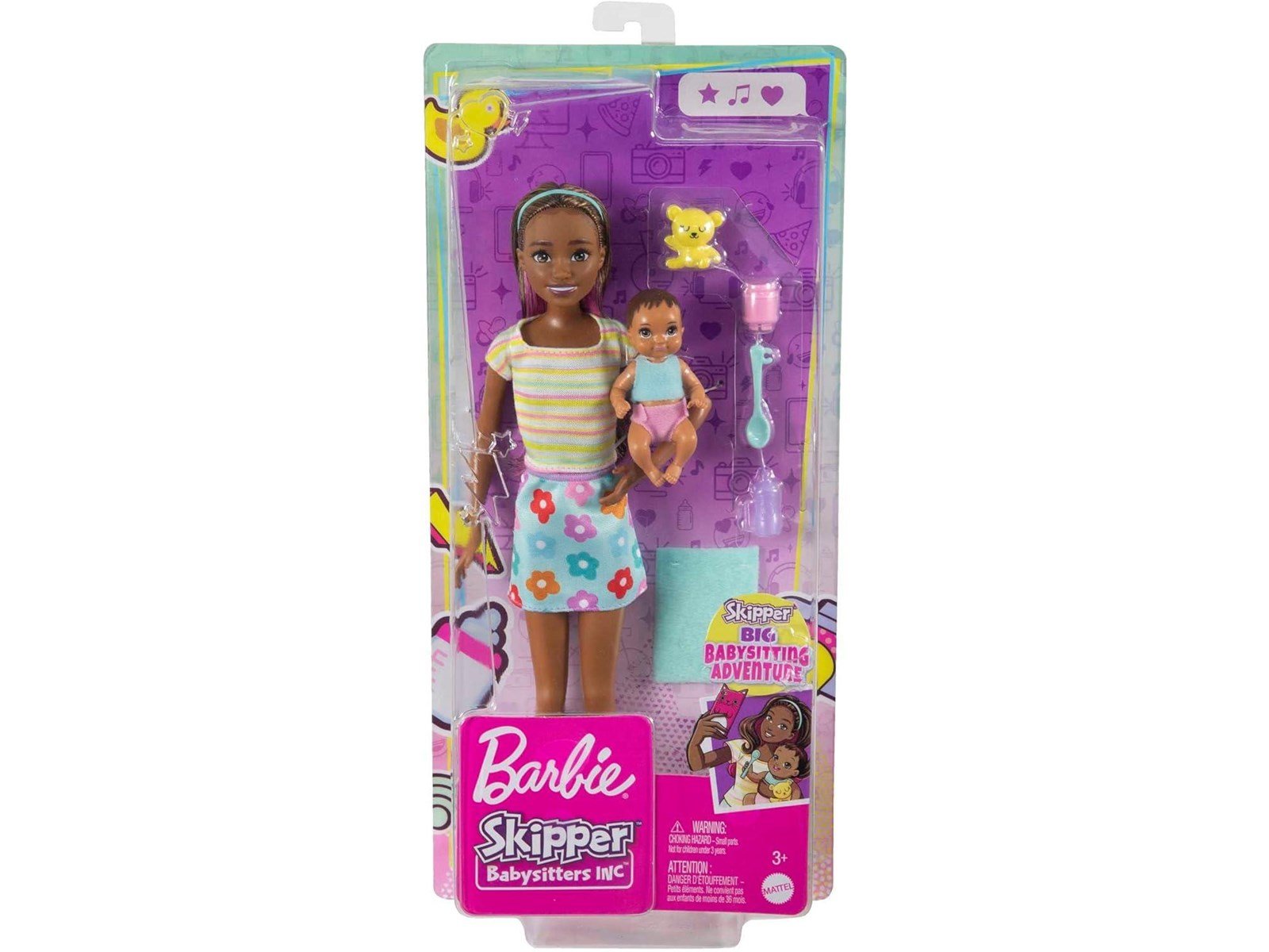 Barbie Skipper Babysitter (Brown hair Doll with Baby Doll)