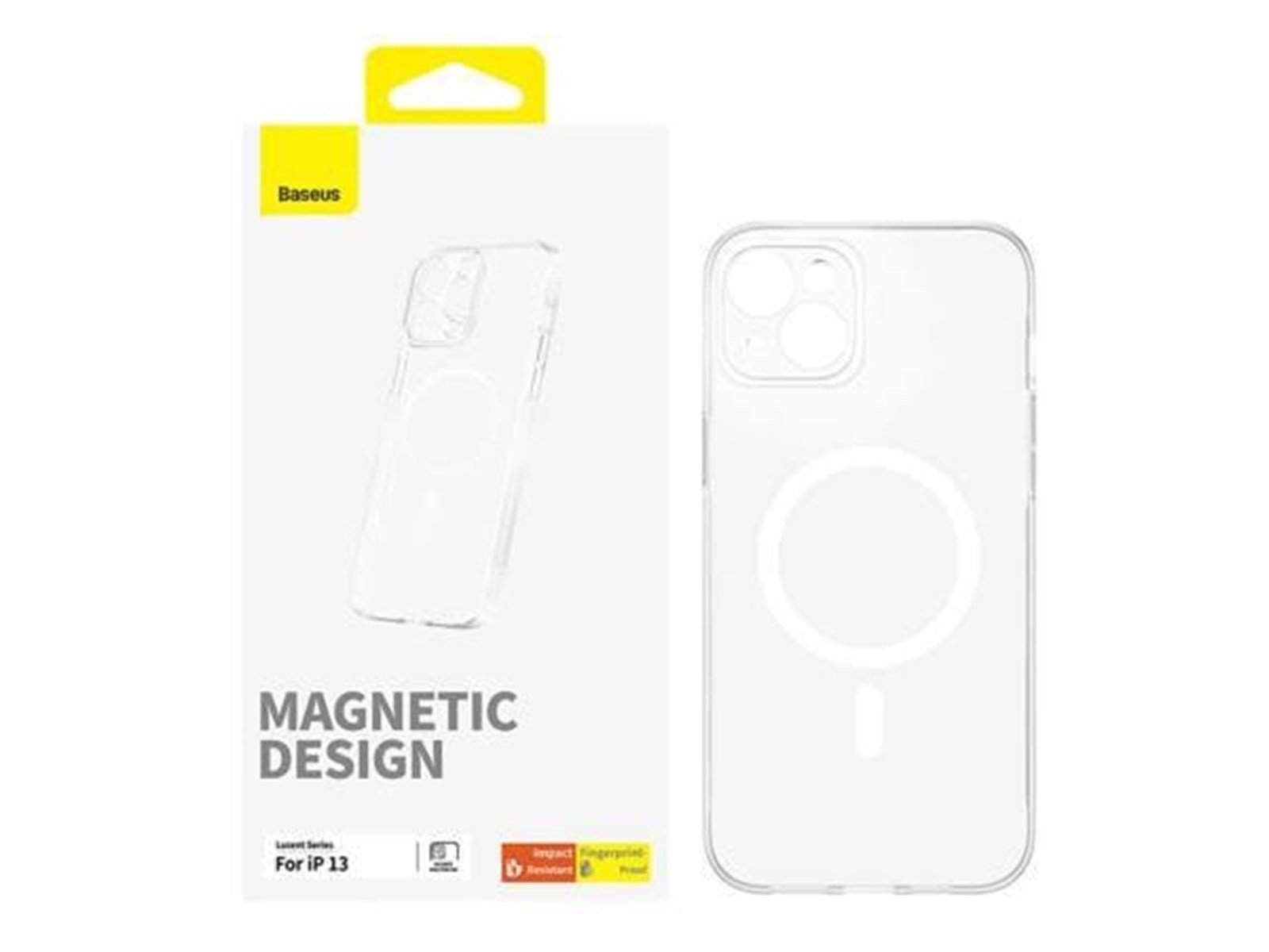 Baseus Magnetic Phone Case for iP 13  OS-Lucent Series (Clear)
