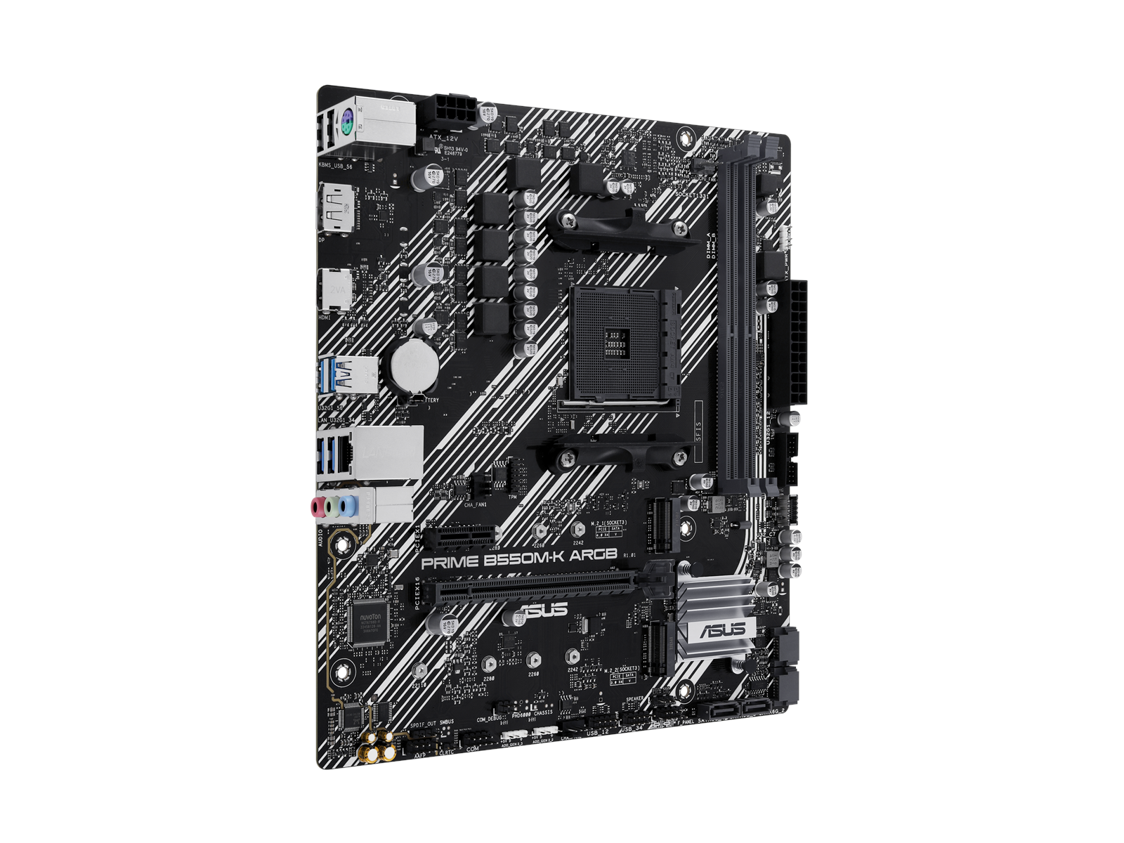 ASUS PRIME B550M-K ARGB Mainboard - AMD B550 - AMD AM4 socket - DDR4 RAM - Micro-ATX