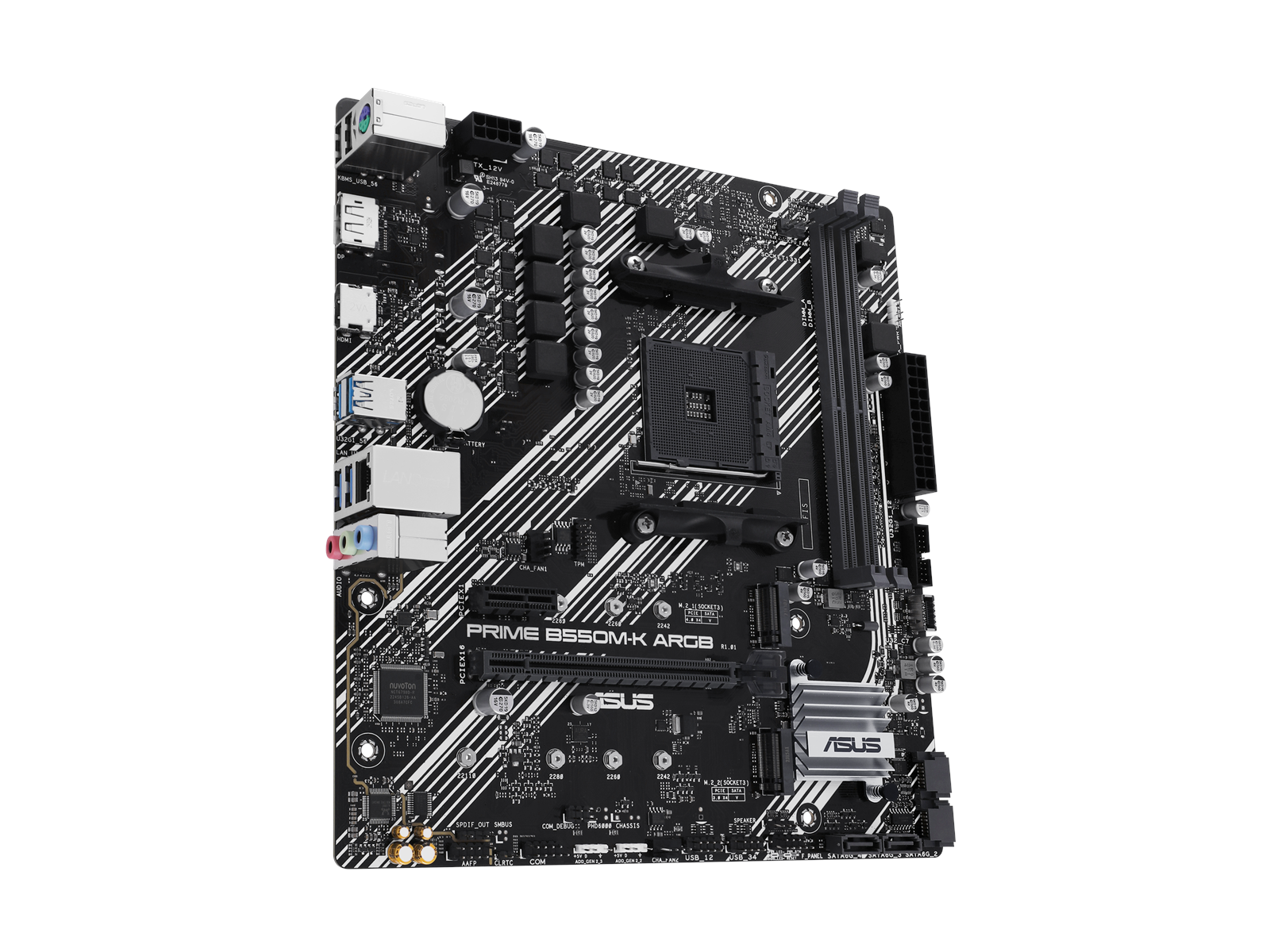 ASUS PRIME B550M-K ARGB Mainboard - AMD B550 - AMD AM4 socket - DDR4 RAM - Micro-ATX